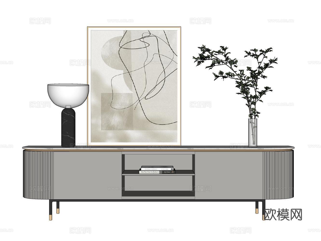 电视柜su模型