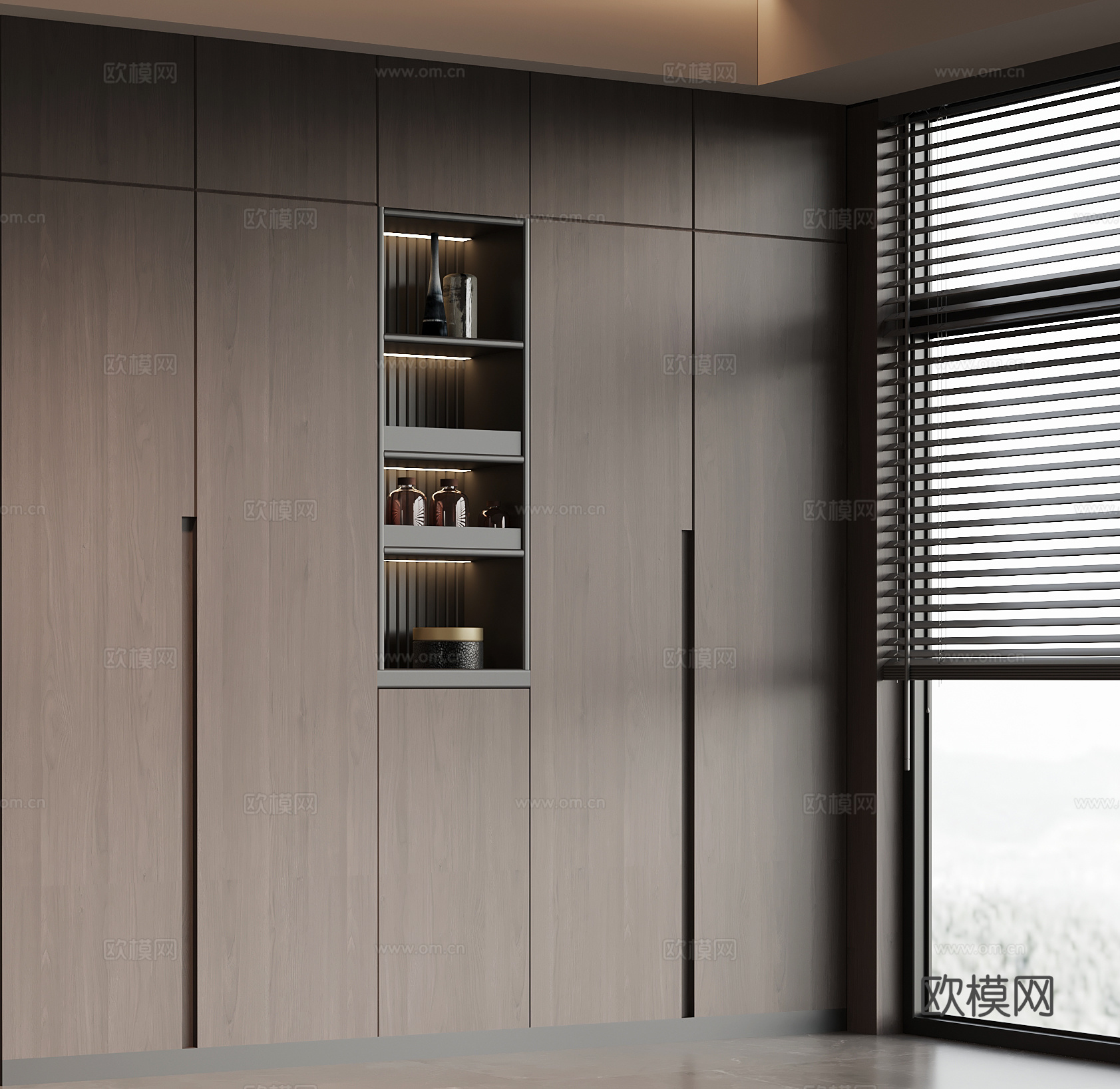 意式衣柜 成品衣柜su模型
