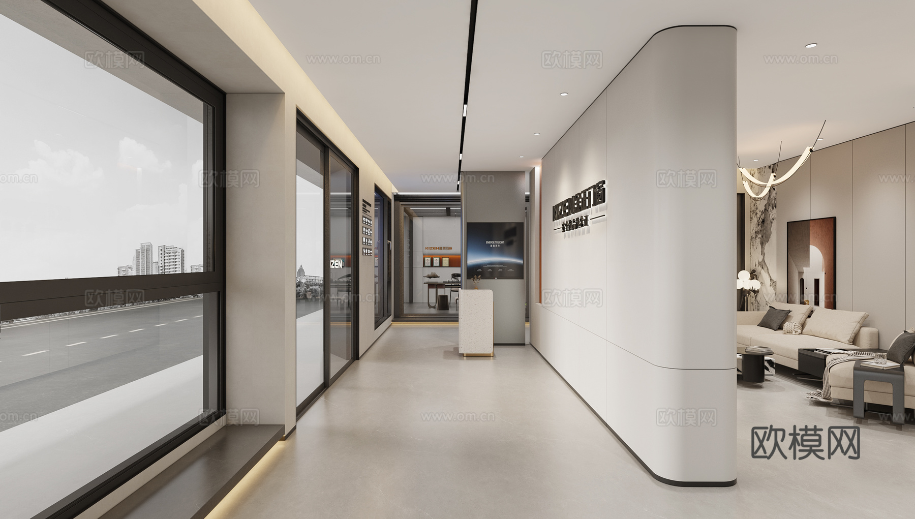 现代极简家居 五金家居店铺 店铺头外立面 商场门窗专卖店门头3d模型下载（渲染图4）