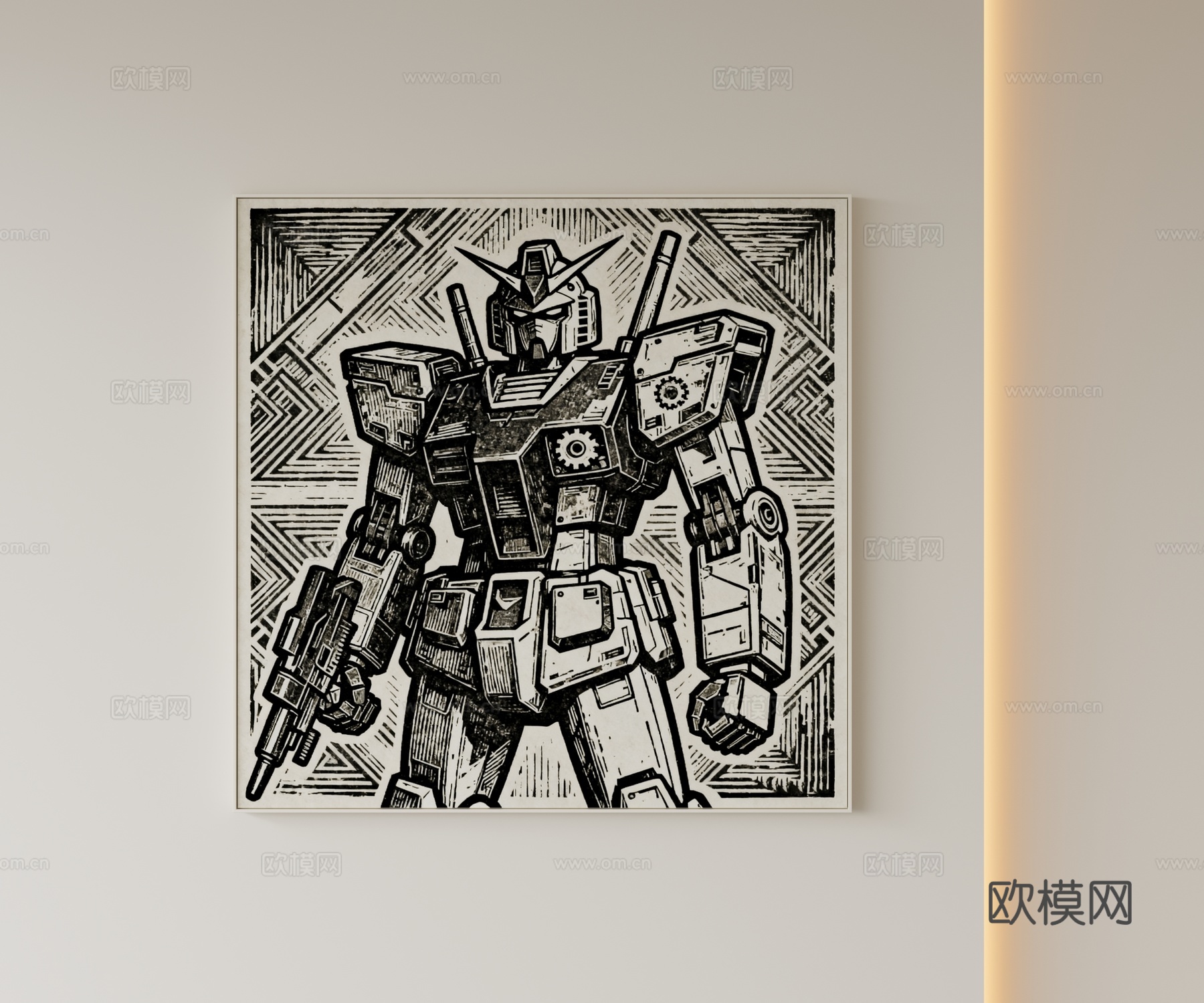 现代卡通挂画su模型