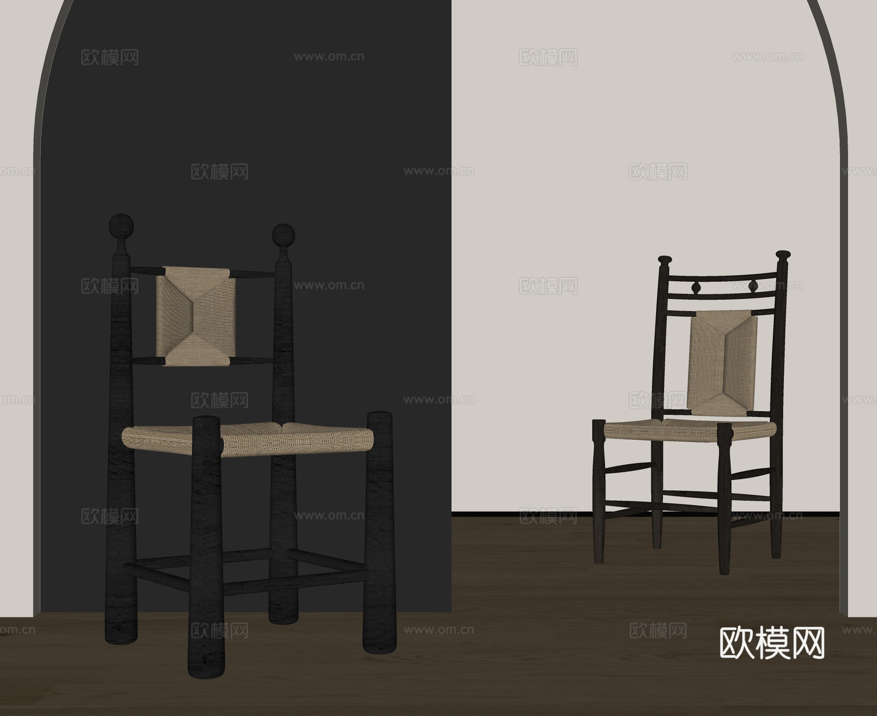 现代餐椅su模型