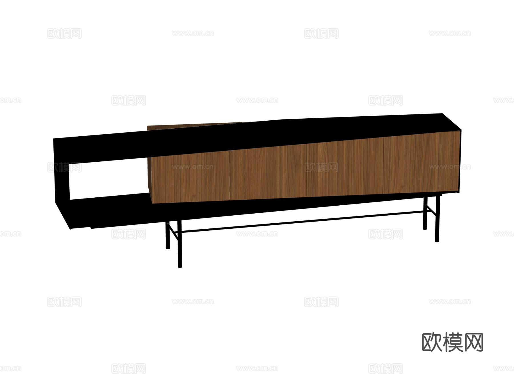 现代电视柜su模型