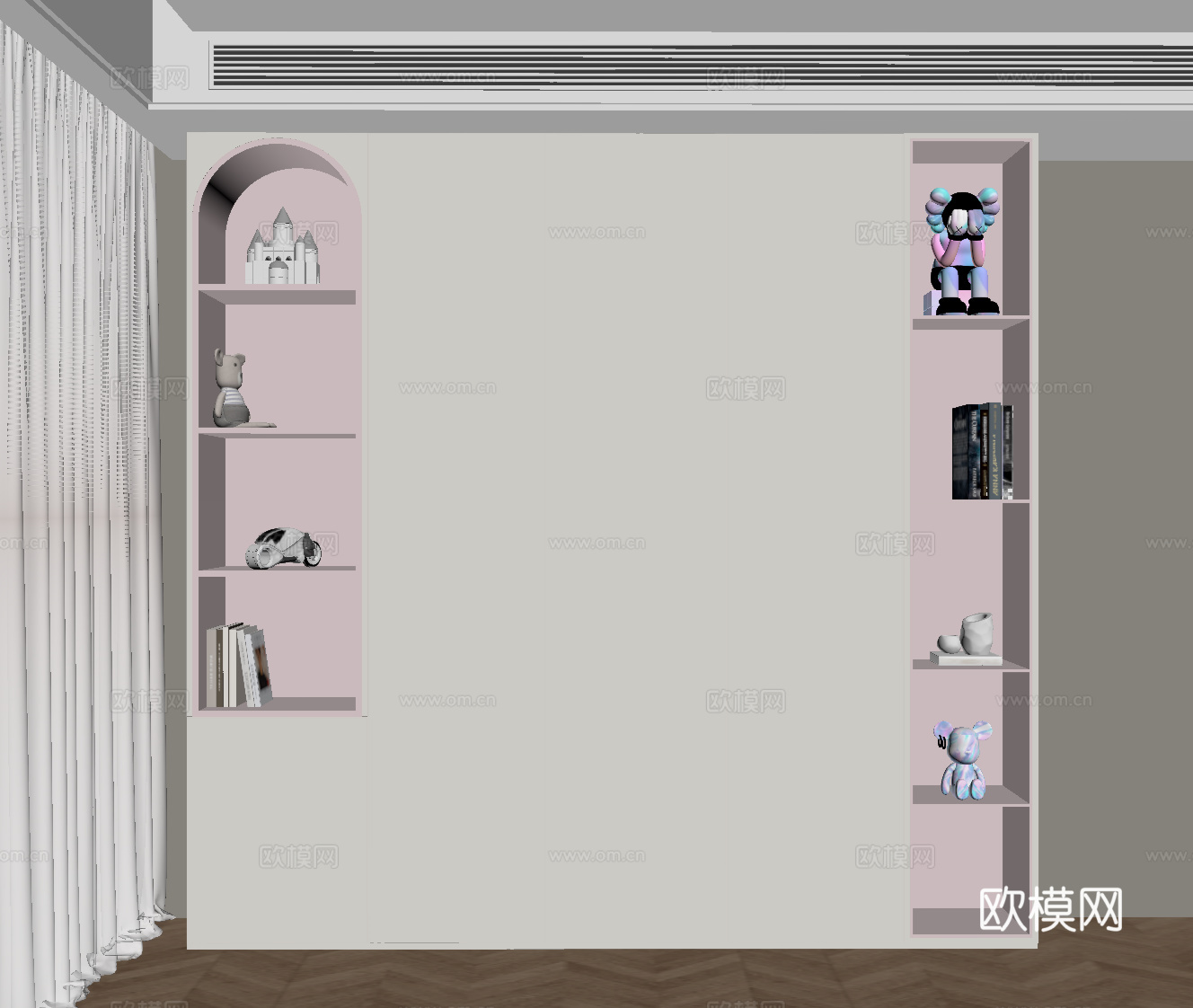 现代衣服 儿童衣柜su模型