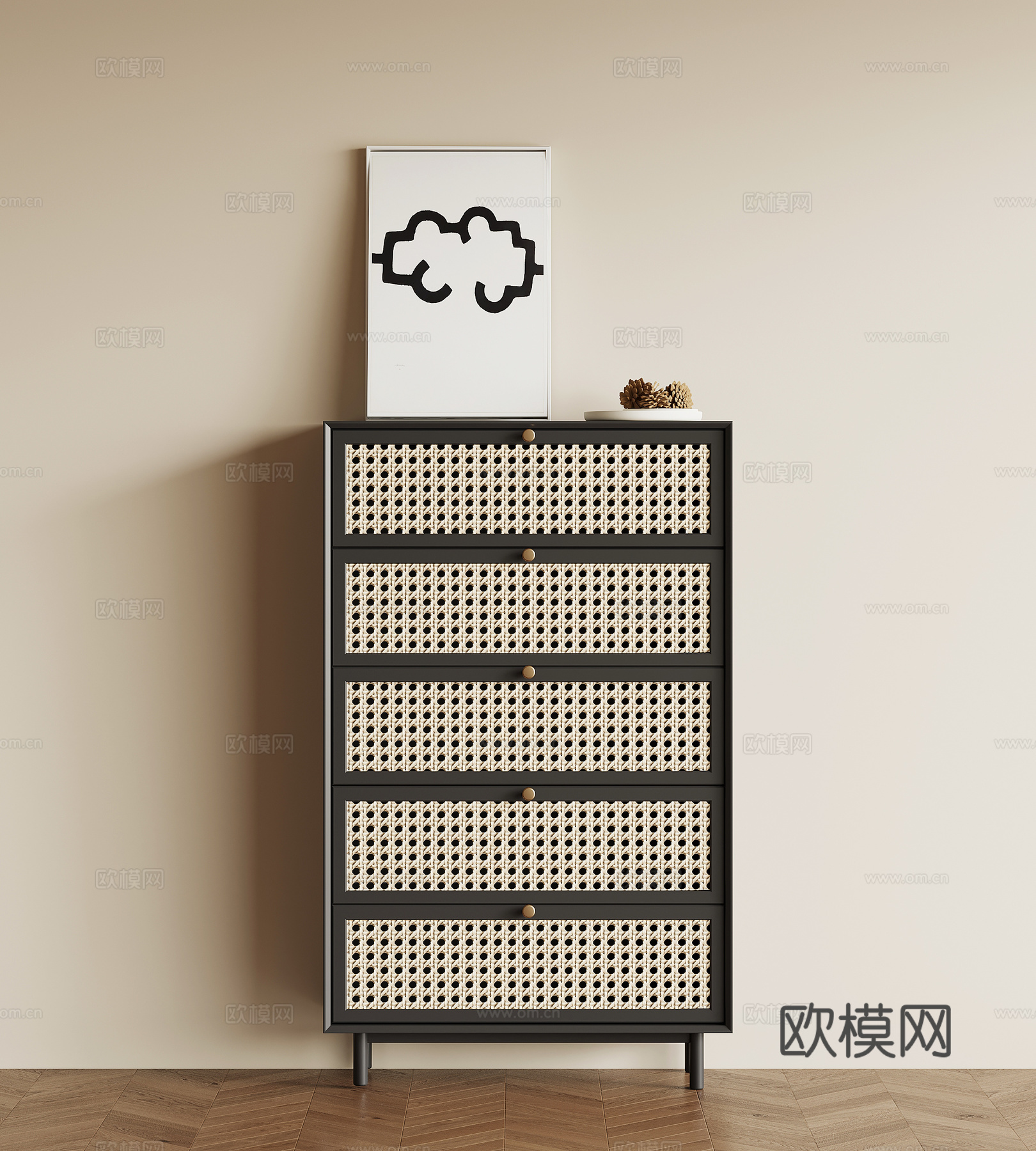 法式复古边柜 斗柜 高柜su模型