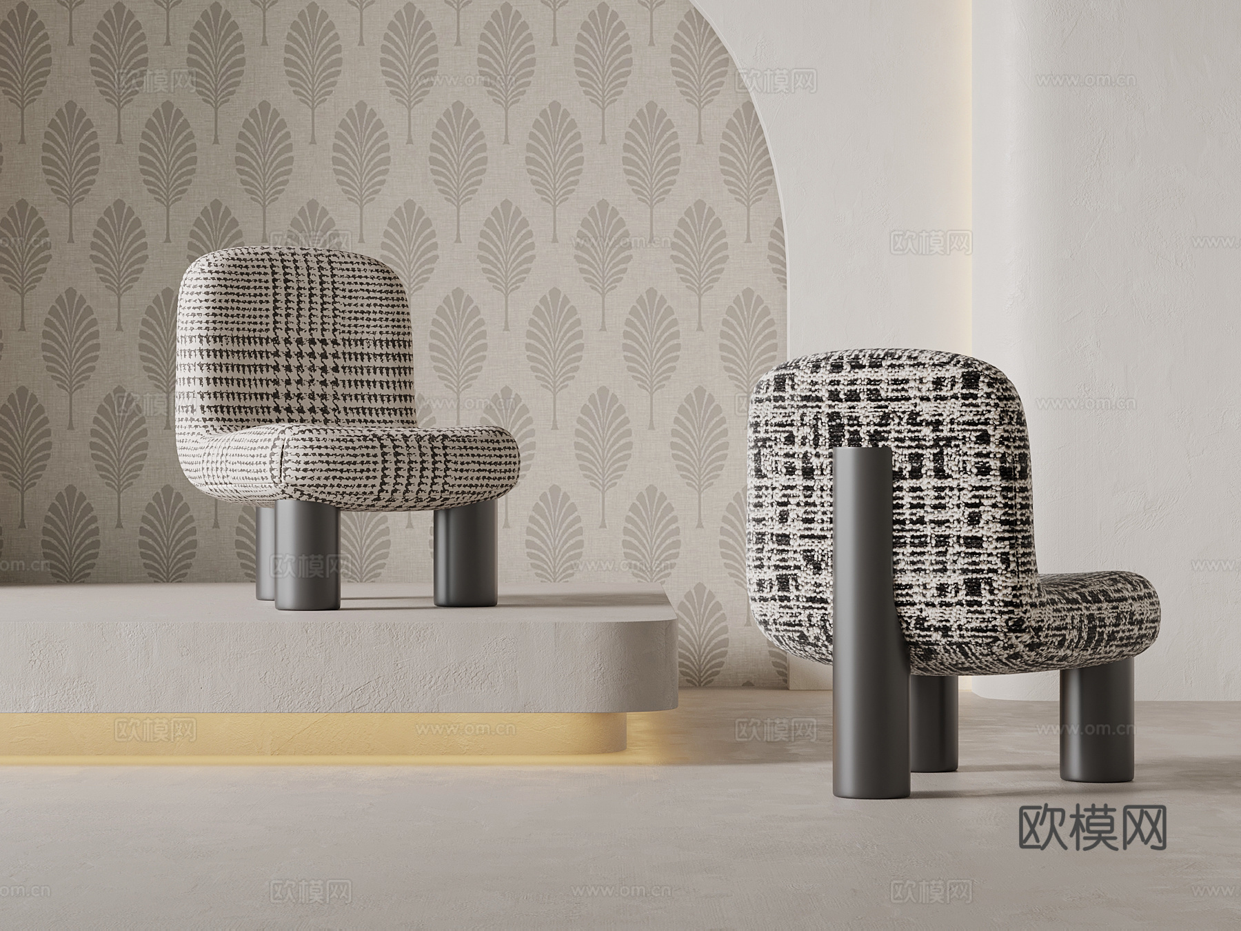 现代休闲椅 沙发椅su模型