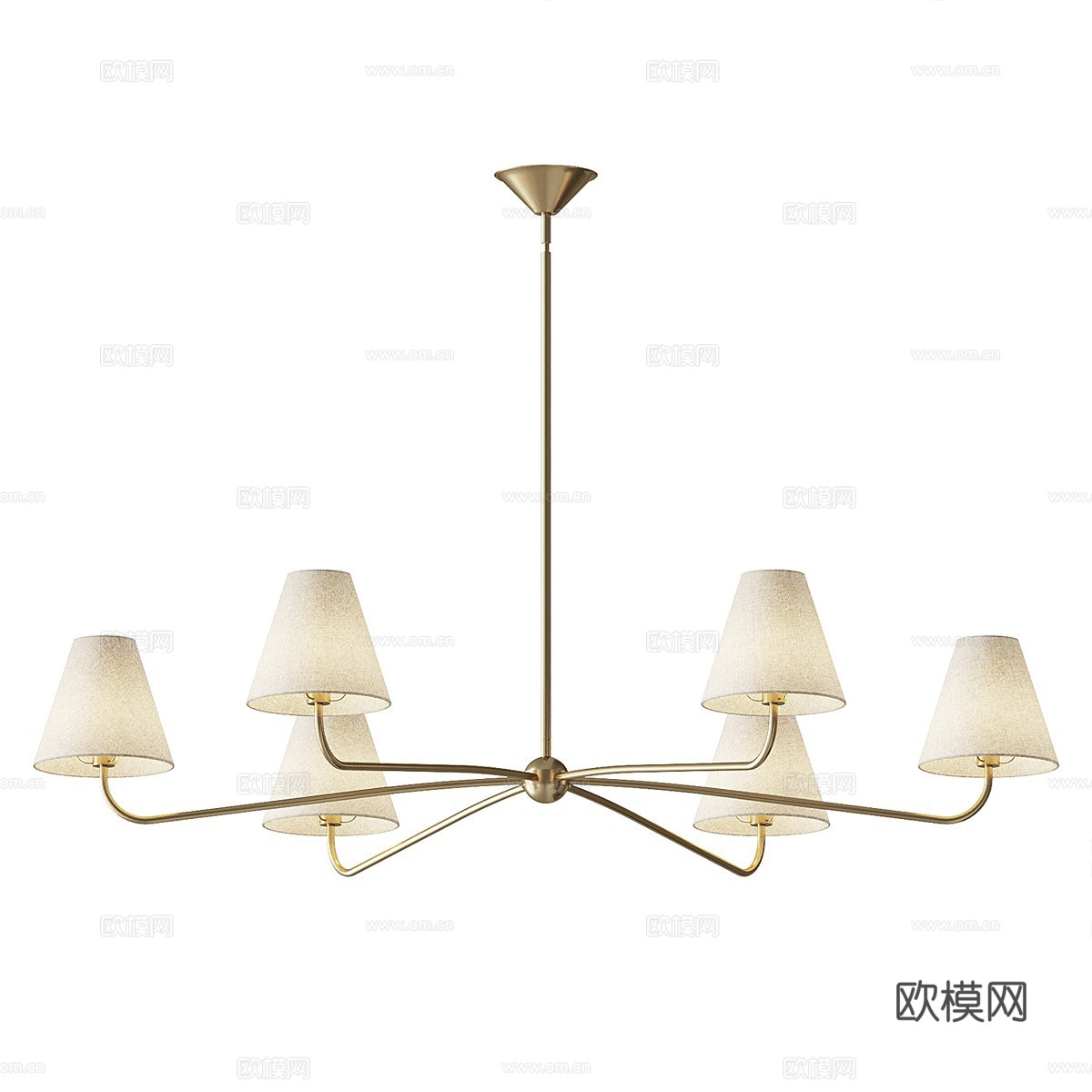 新中式轻奢多头装饰吊灯3d模型