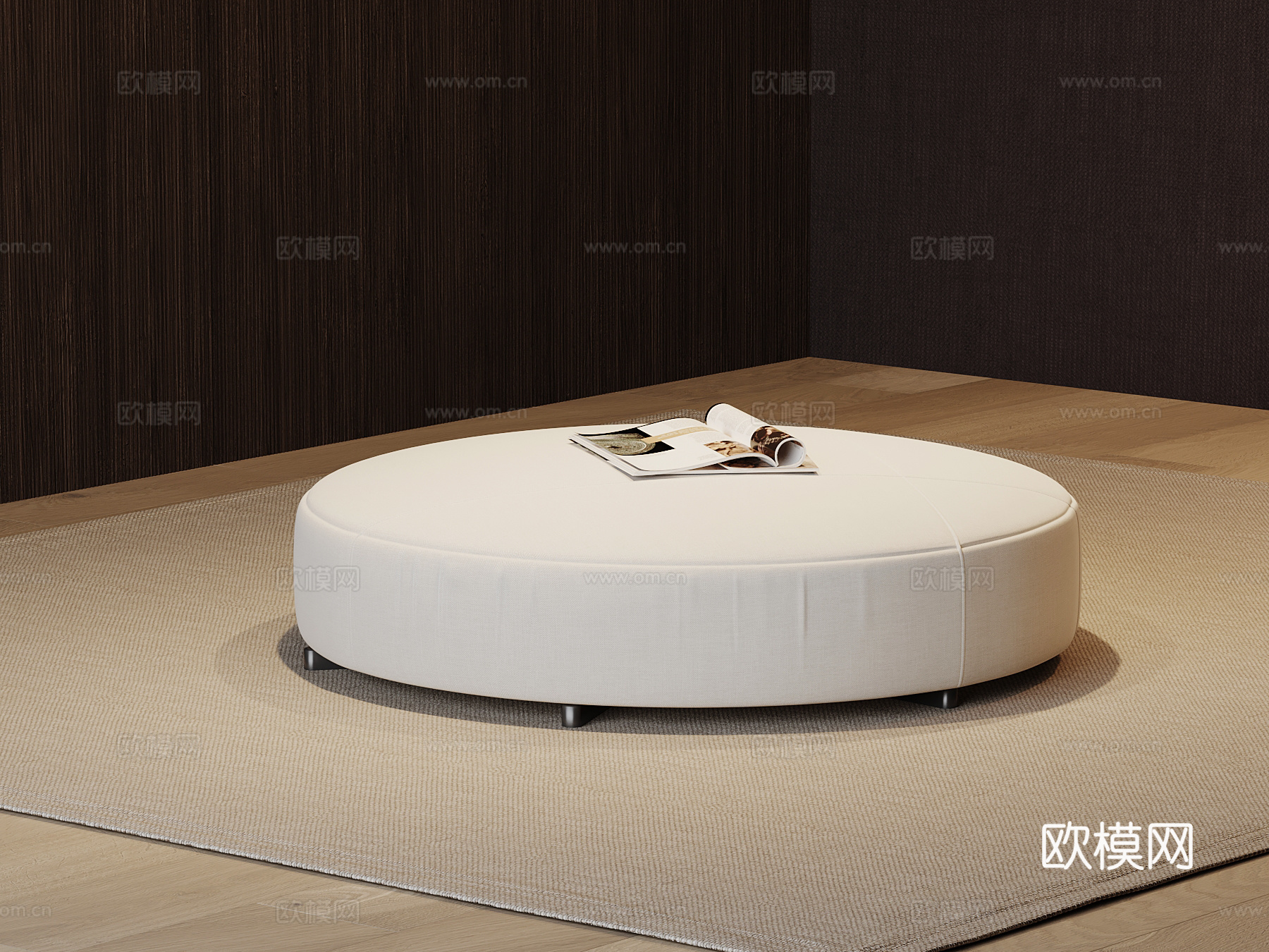 现代换鞋凳 沙发凳 布艺圆凳su模型