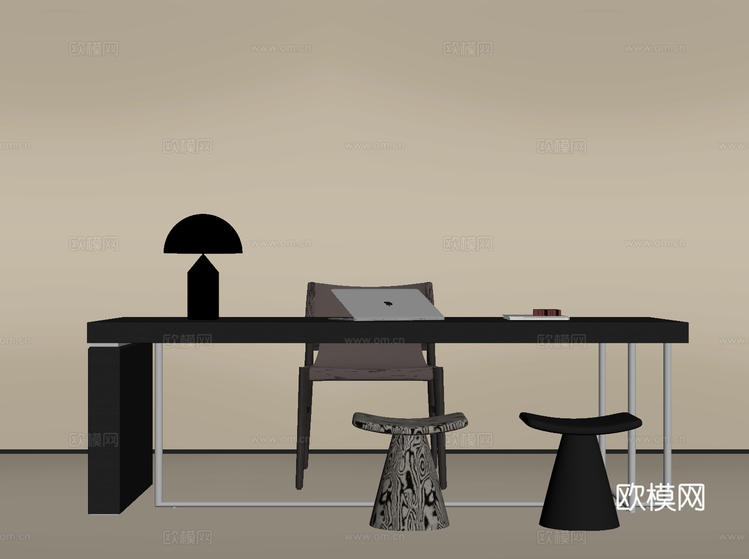 现代书桌椅su模型