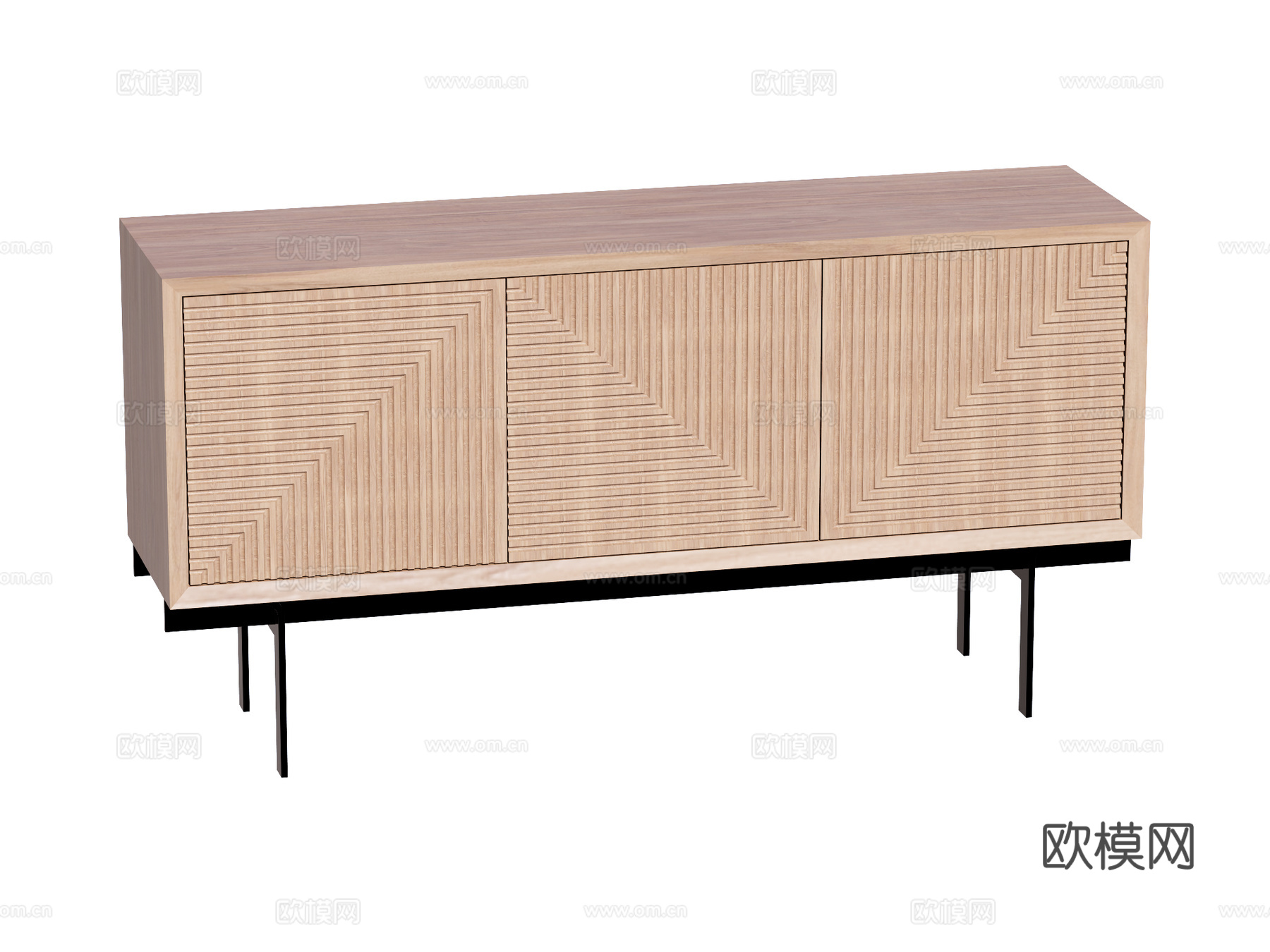 现代电视柜装饰柜su模型下载（渲染图1）