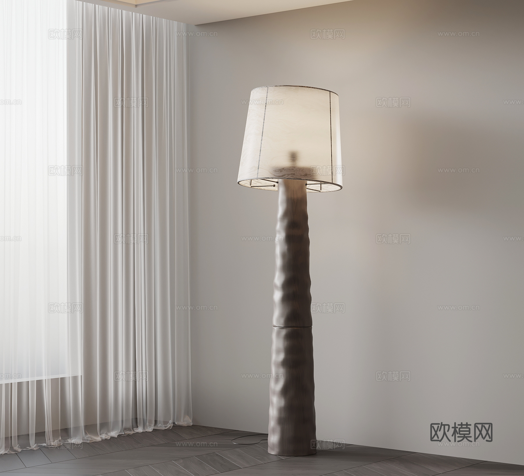 现代意式落地灯su模型