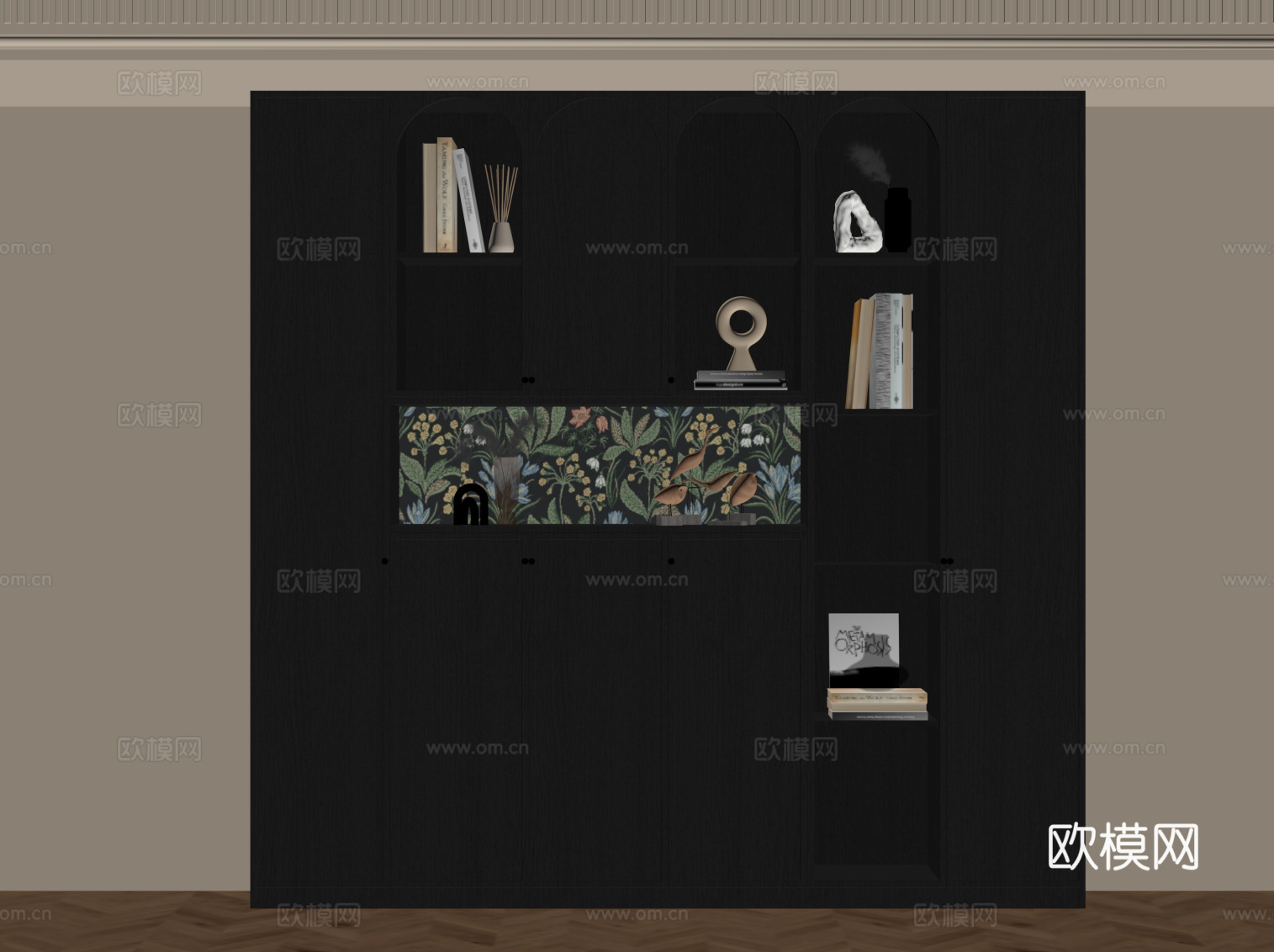 法式复古餐边柜 边柜 玄关柜su模型