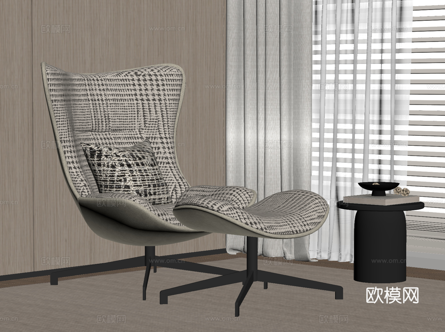 现代躺椅 沙发椅su模型