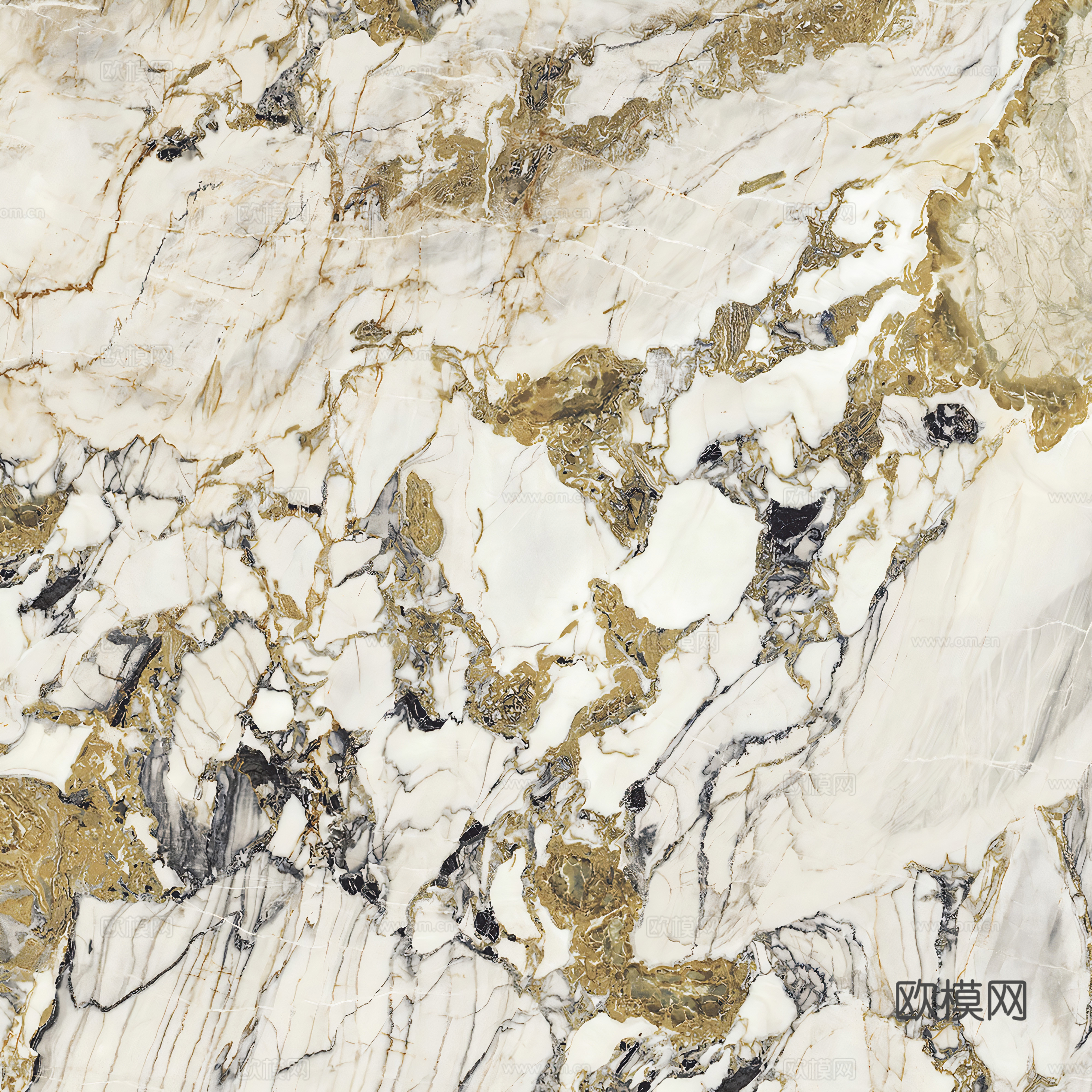 意式轻奢金色大理石 奢石 白金大理石