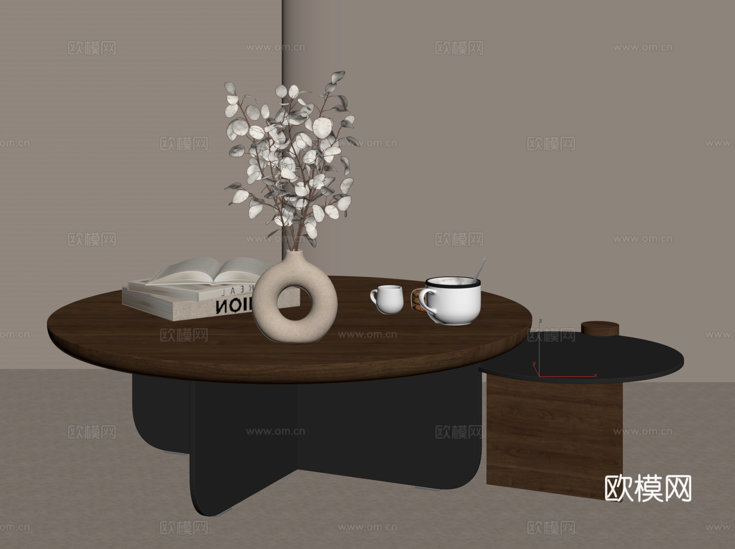 法式中古茶几su模型