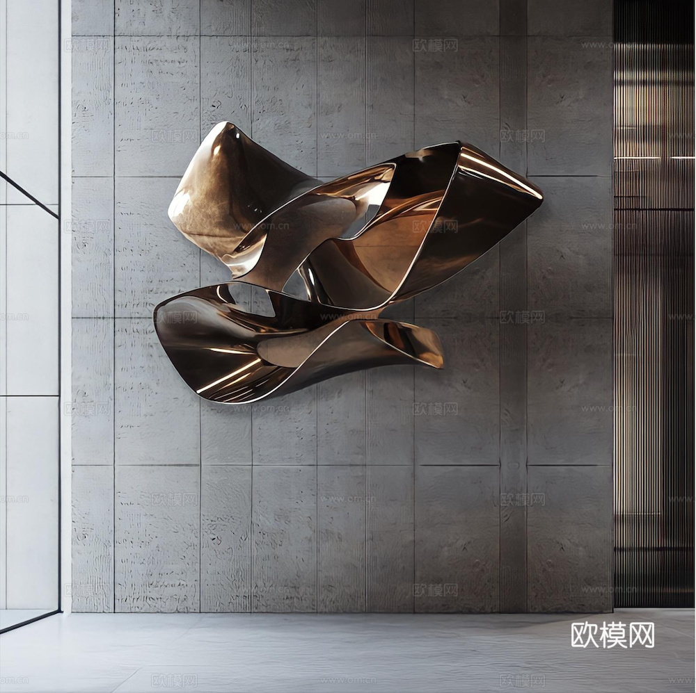 异形金属墙饰挂件su模型