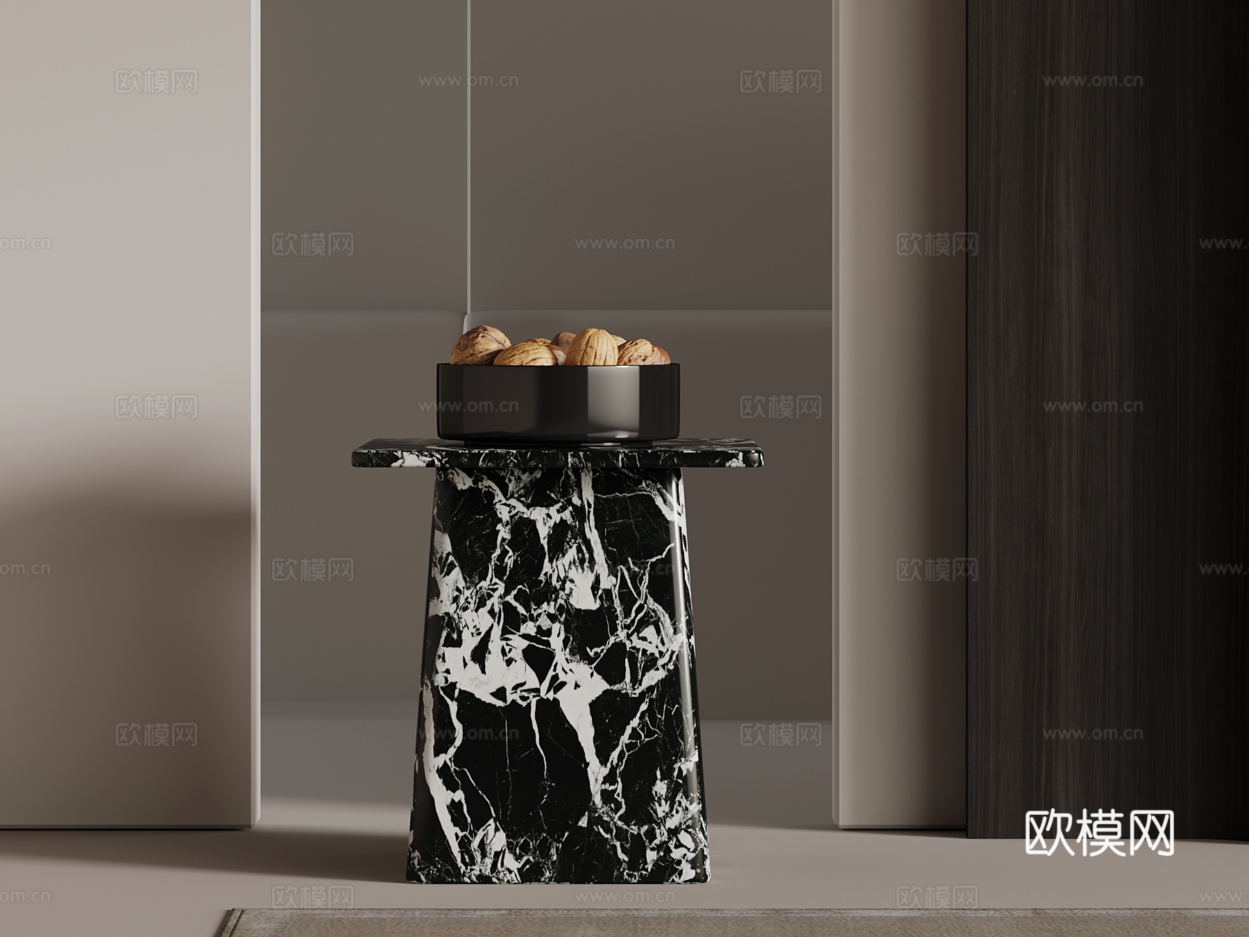 现代边几 大理石边几su模型