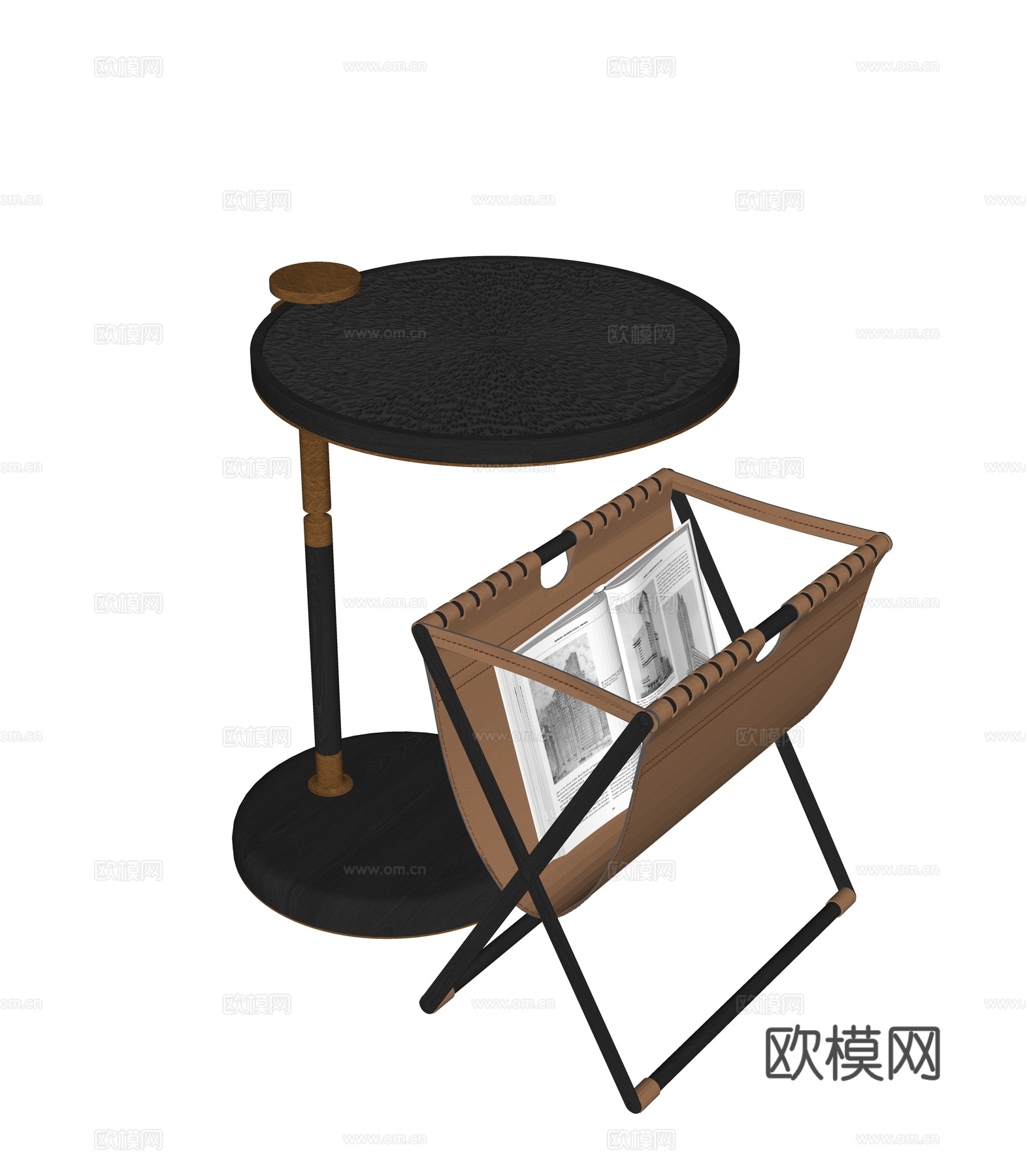 轻奢组合沙发边几su模型