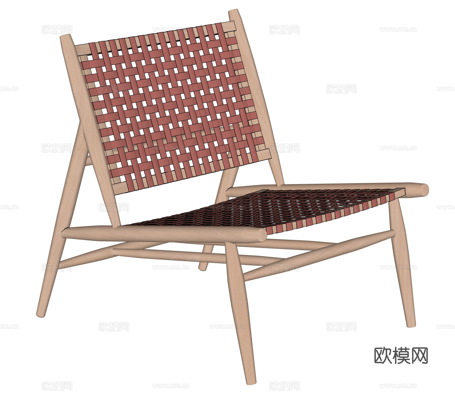 现代藤编椅 户外休闲椅 户外椅 编织休闲椅 躺椅su模型