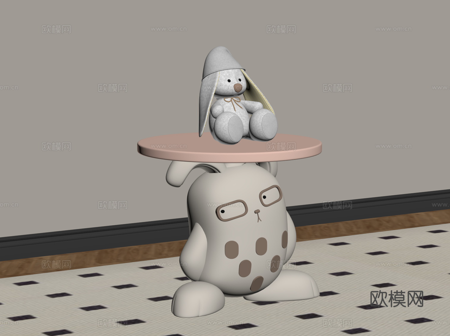 现代边几 卡通边几su模型