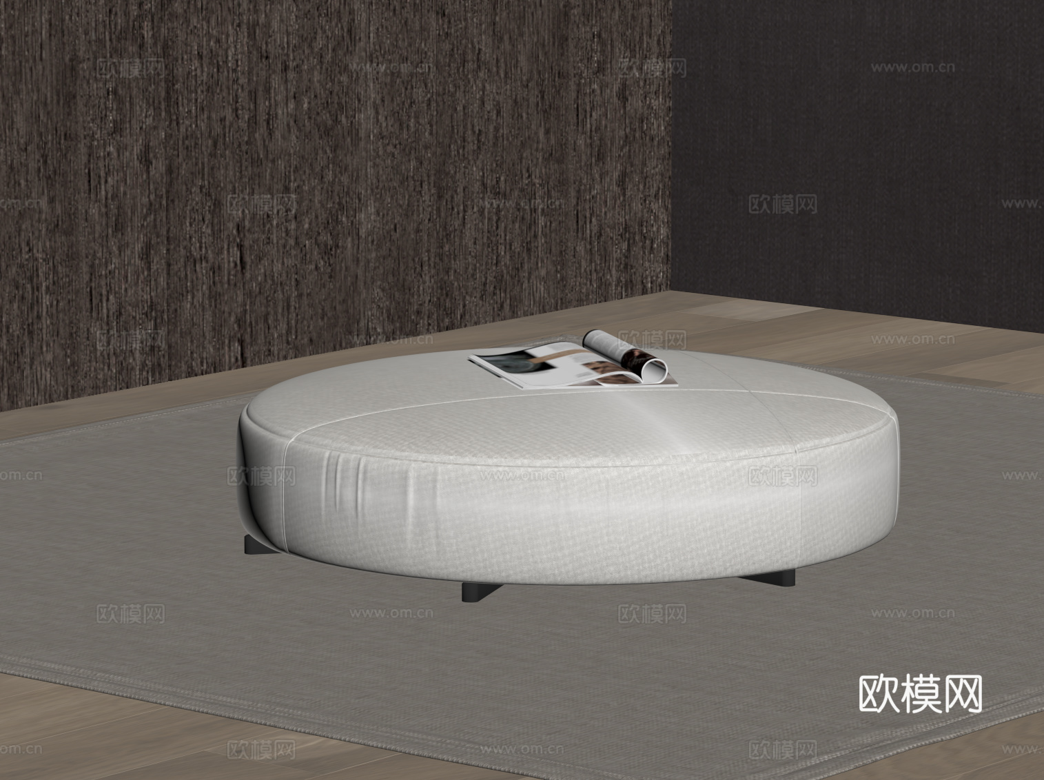 现代换鞋凳 沙发凳 布艺圆凳su模型