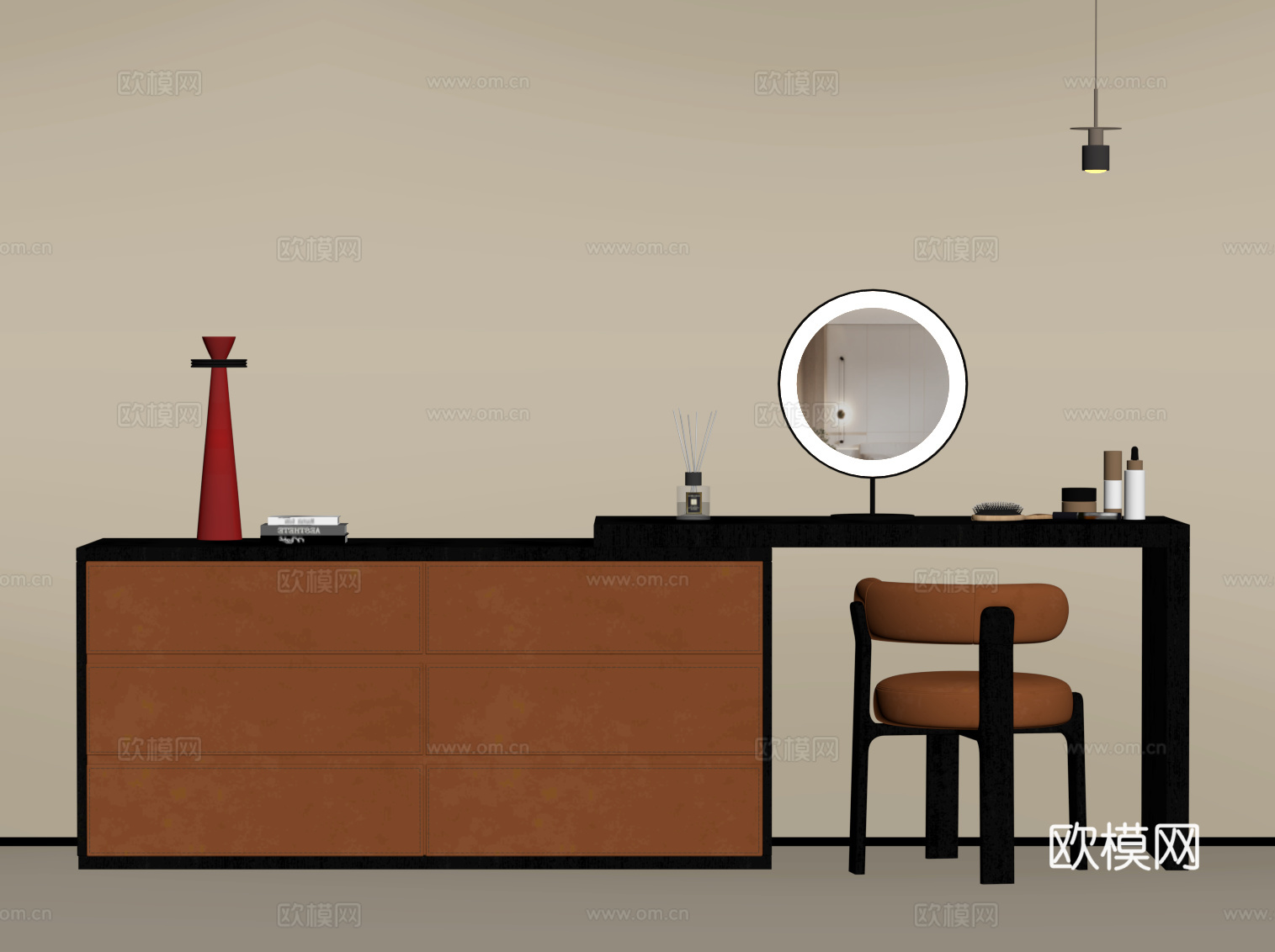 现代梳妆台su模型