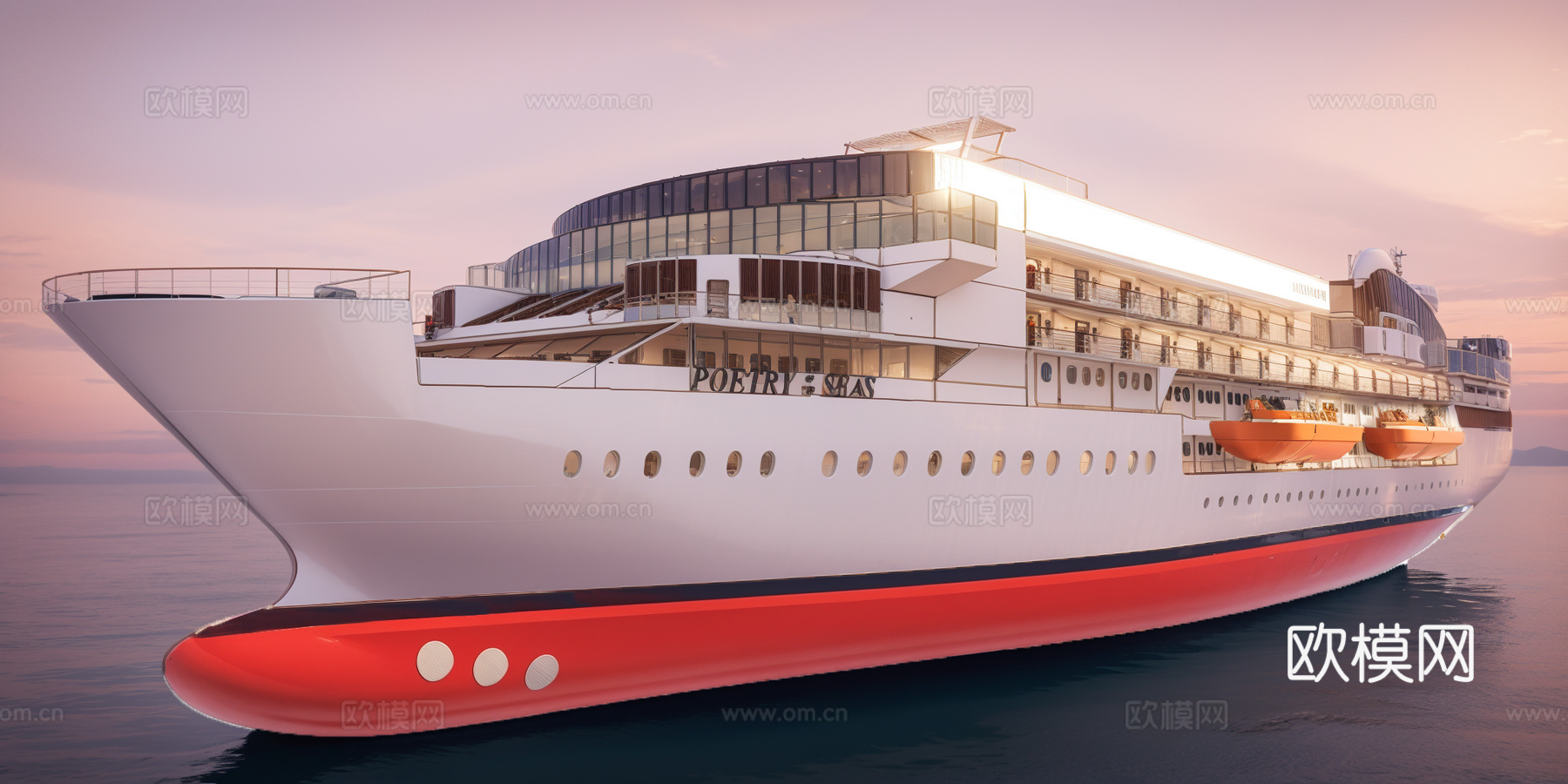 豪华游轮su模型