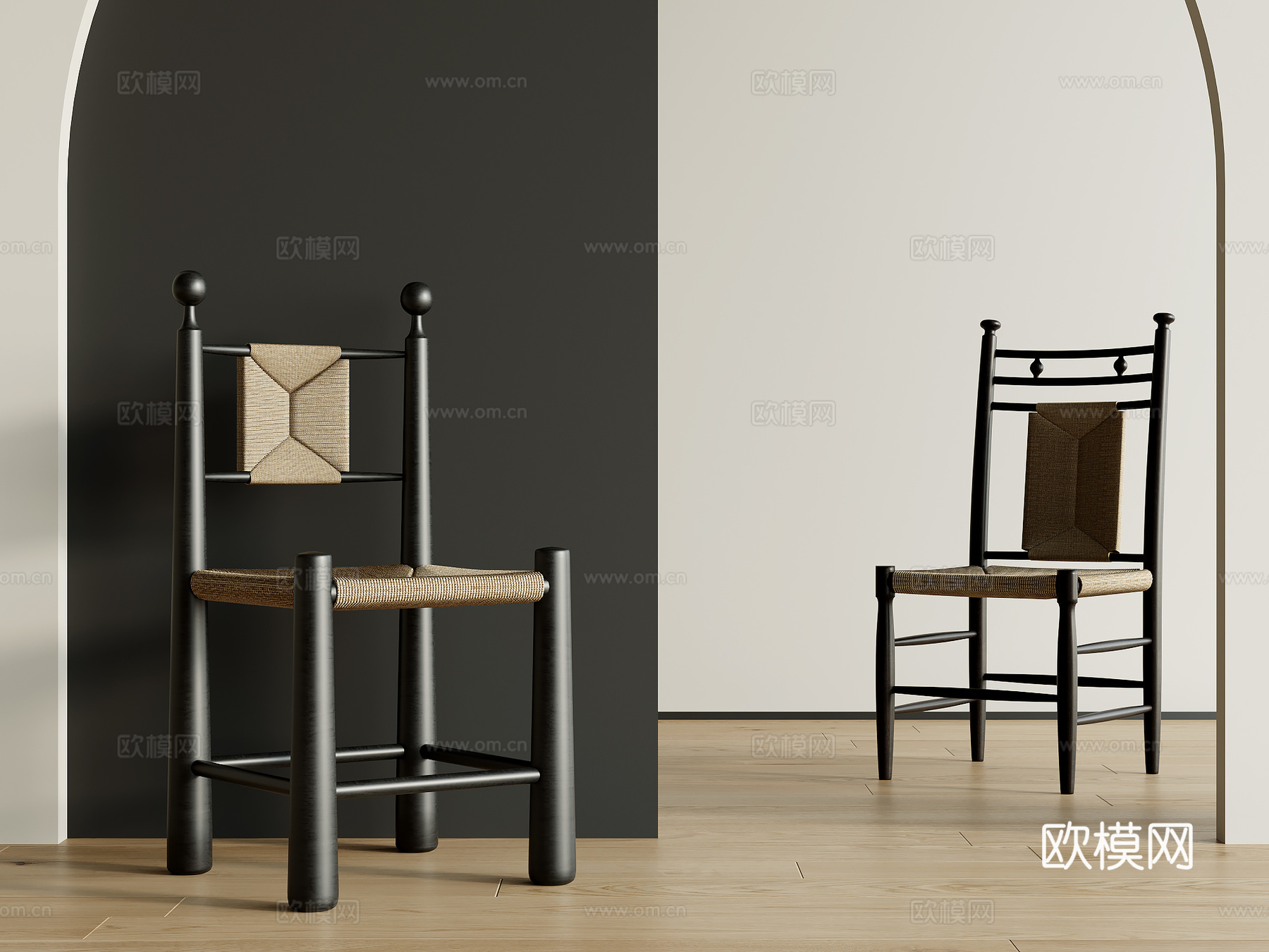 现代餐椅su模型