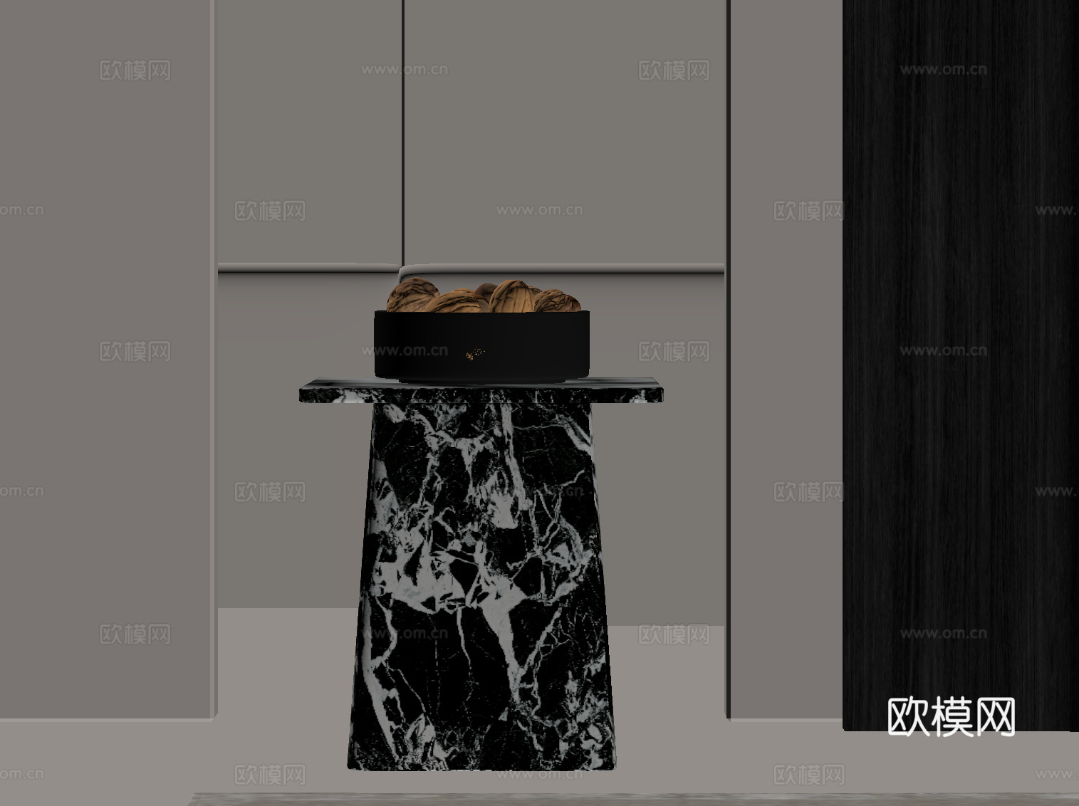 现代边几 大理石边几su模型