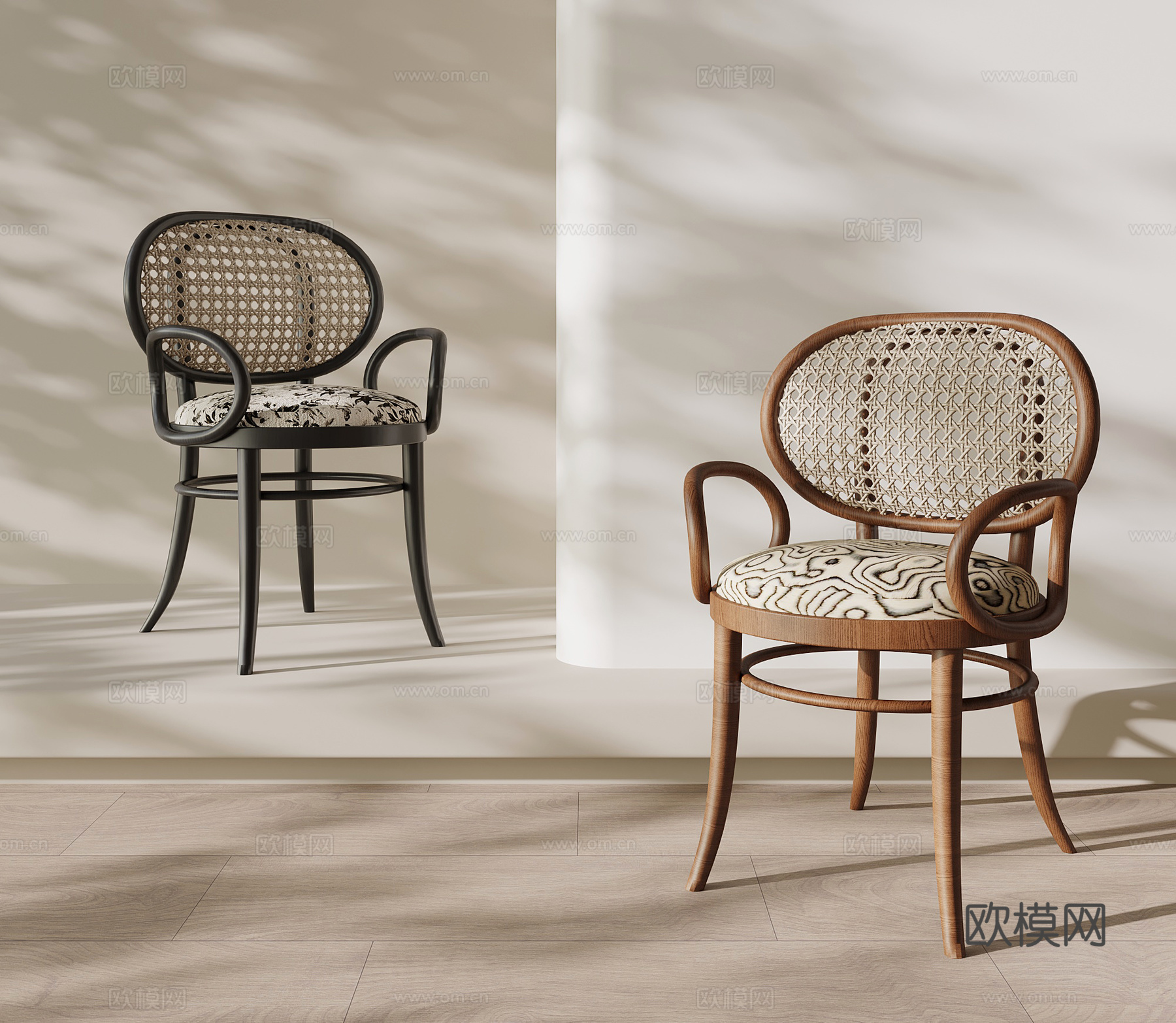 法式中古椅子 单体 餐椅su模型