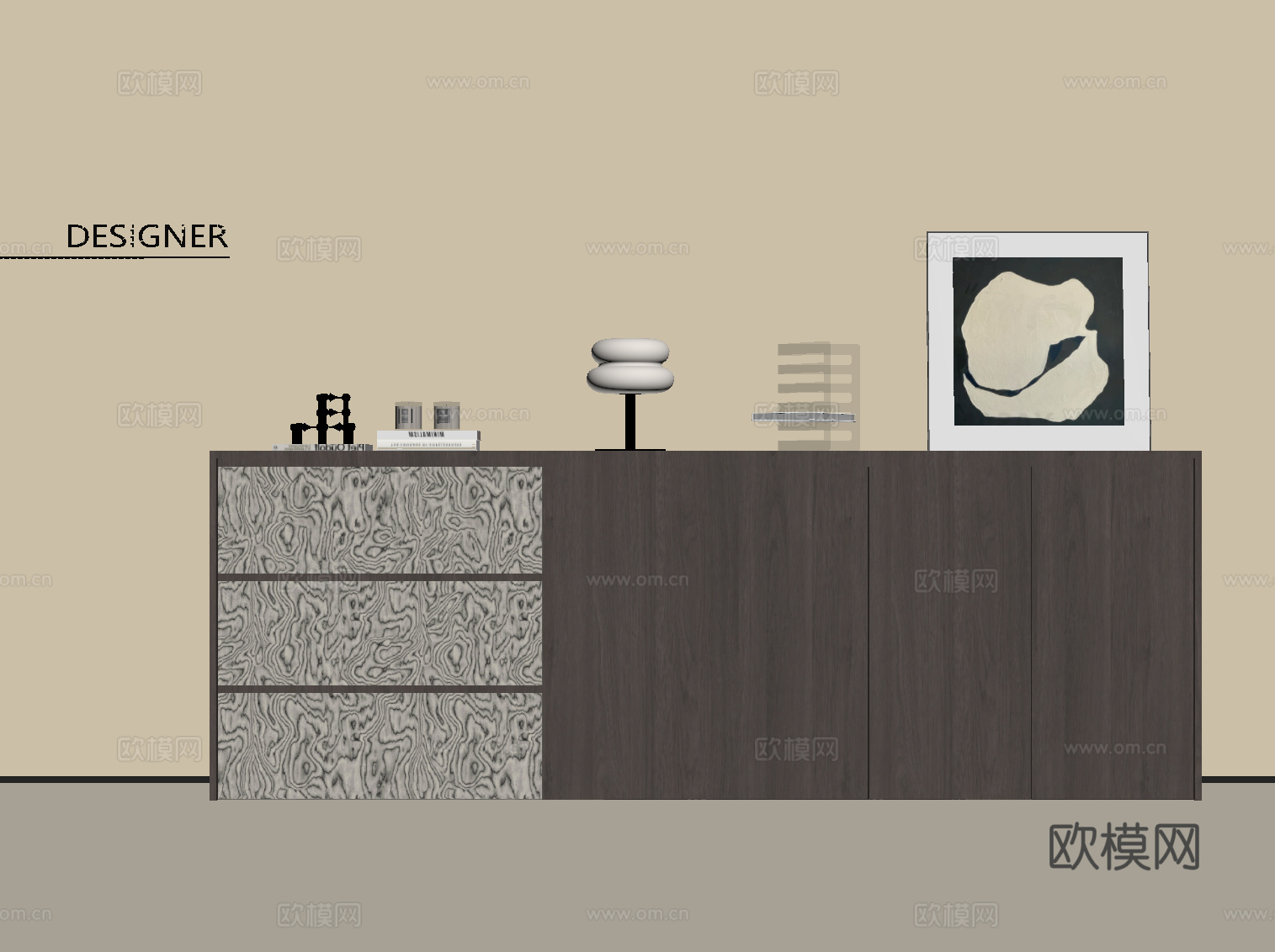 现代意式玄关柜 边柜 矮柜su模型