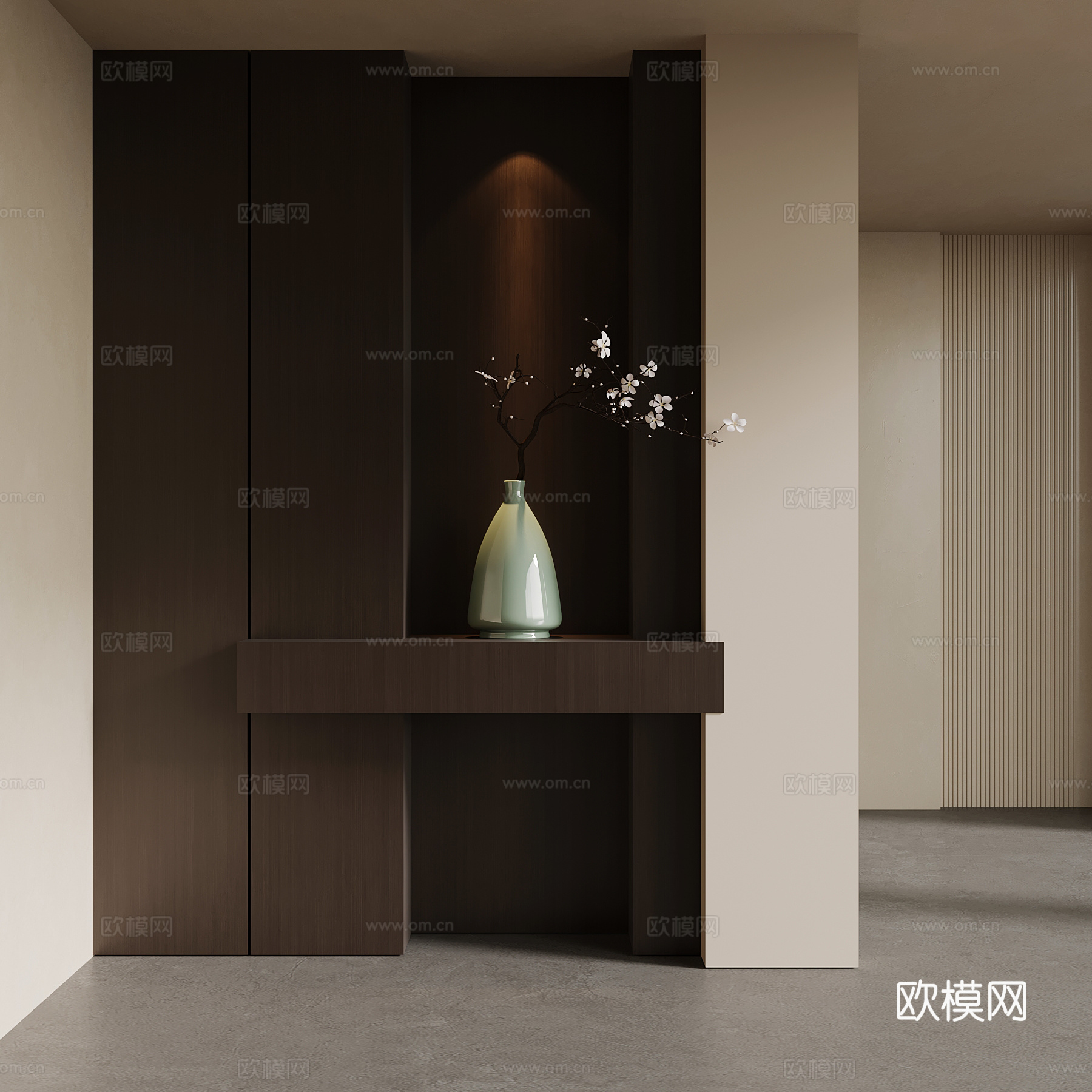 新中式玄关 入户装饰玄关su模型