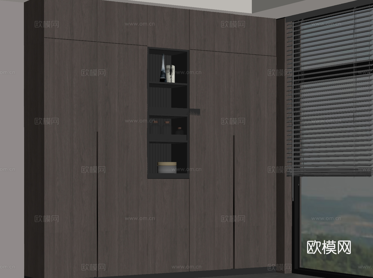意式衣柜 成品衣柜su模型