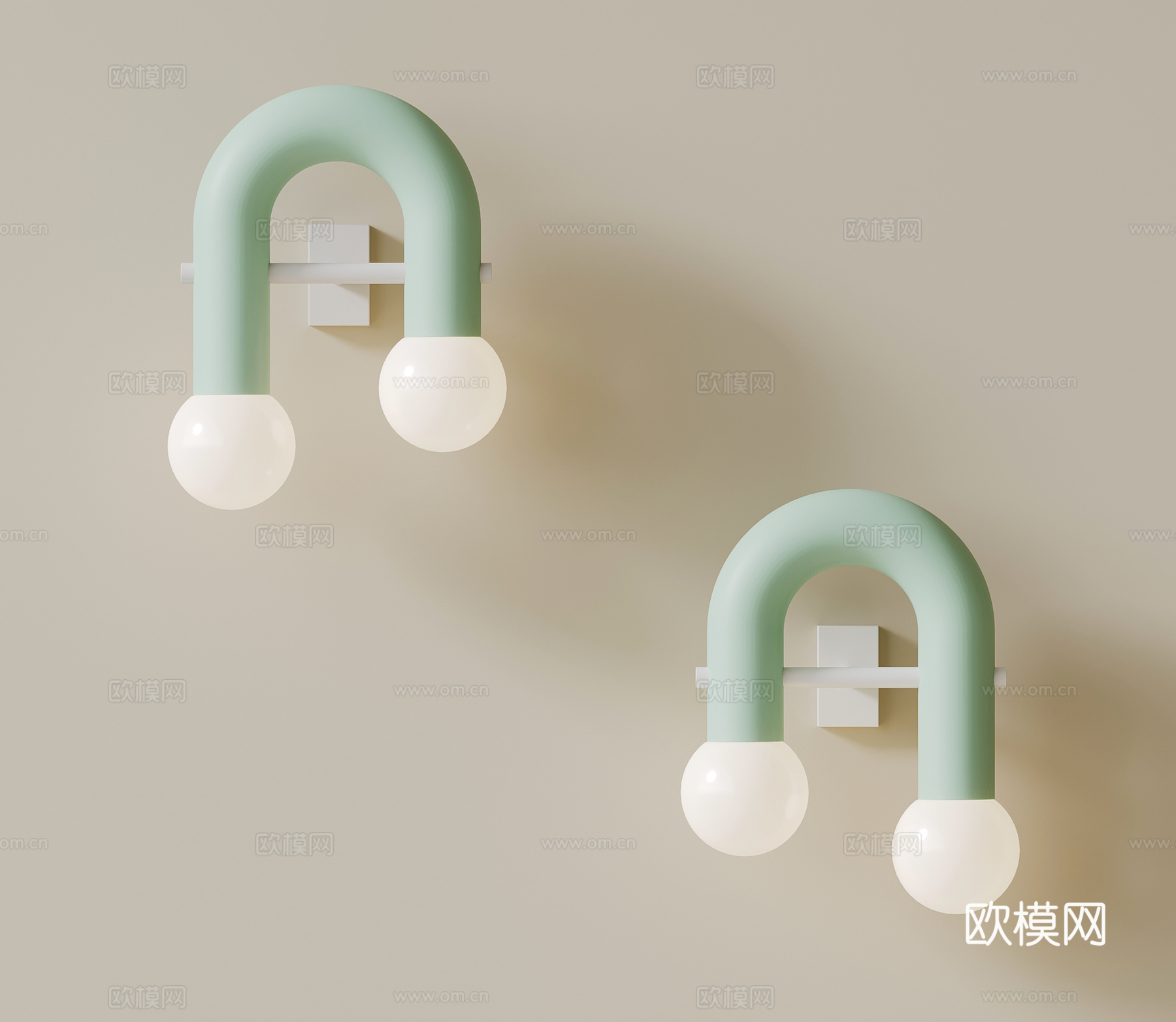 现代奶油风壁灯 儿童床头灯su模型