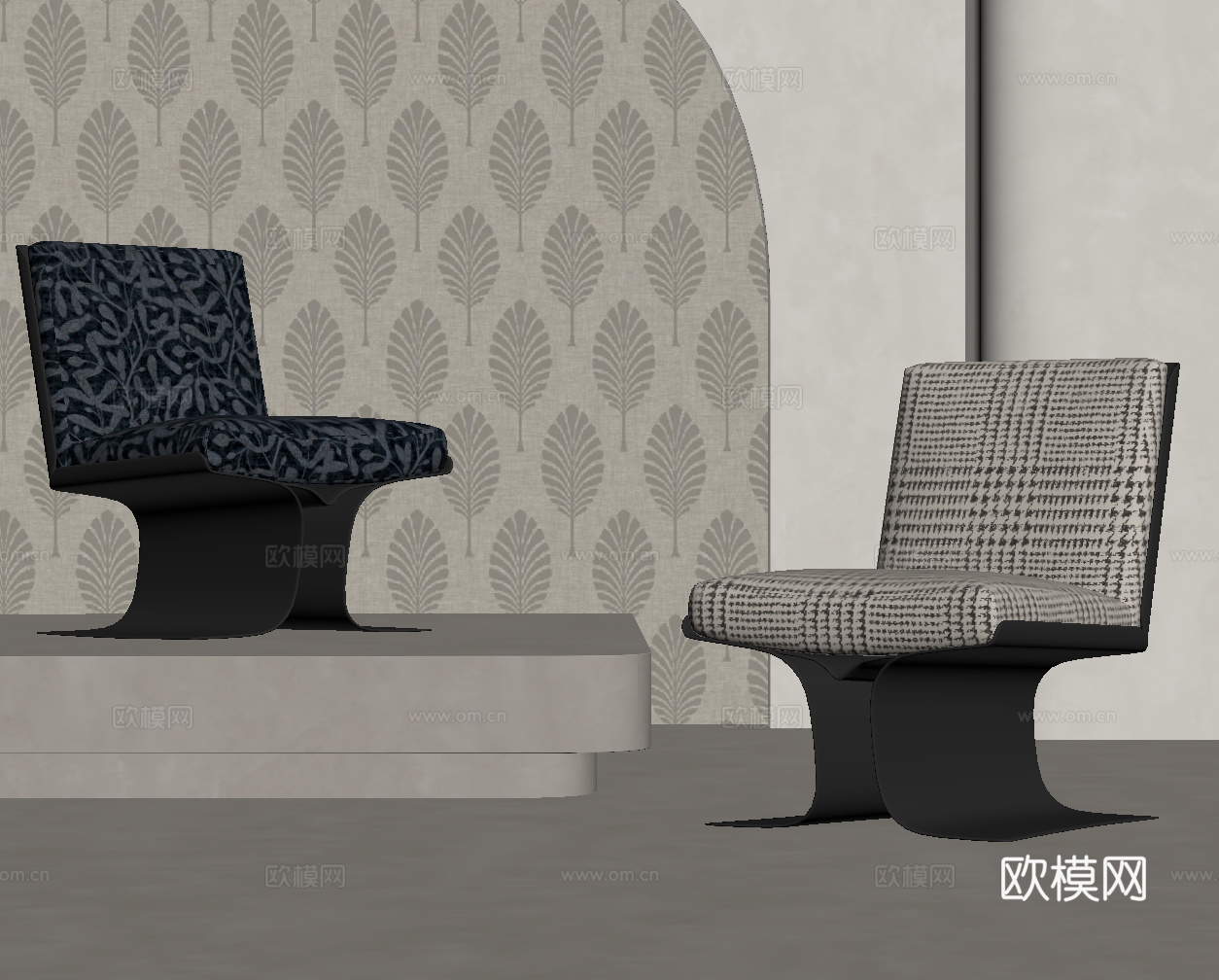 现代休闲椅 沙发椅 餐椅su模型