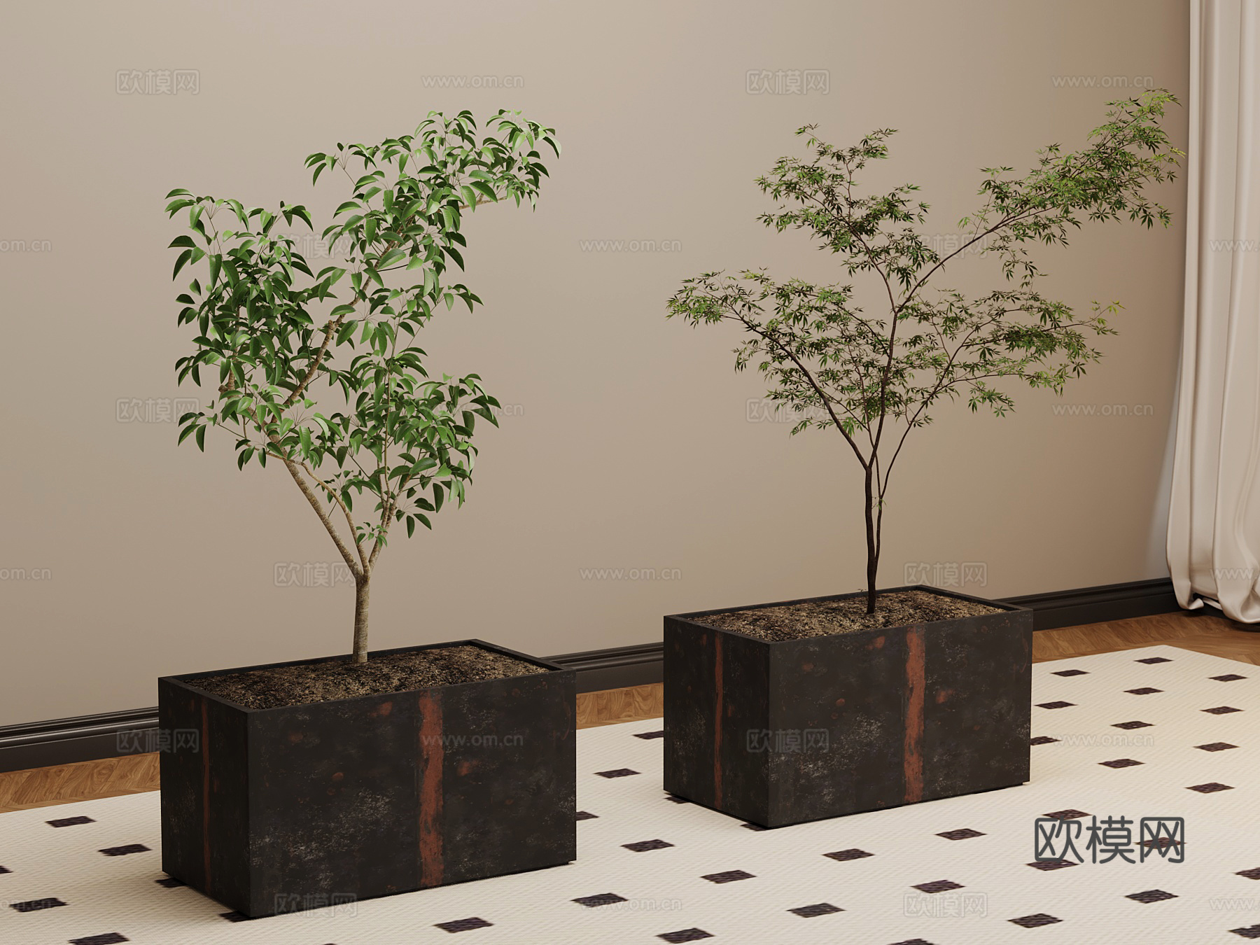 现代绿植 植物 盆栽su模型