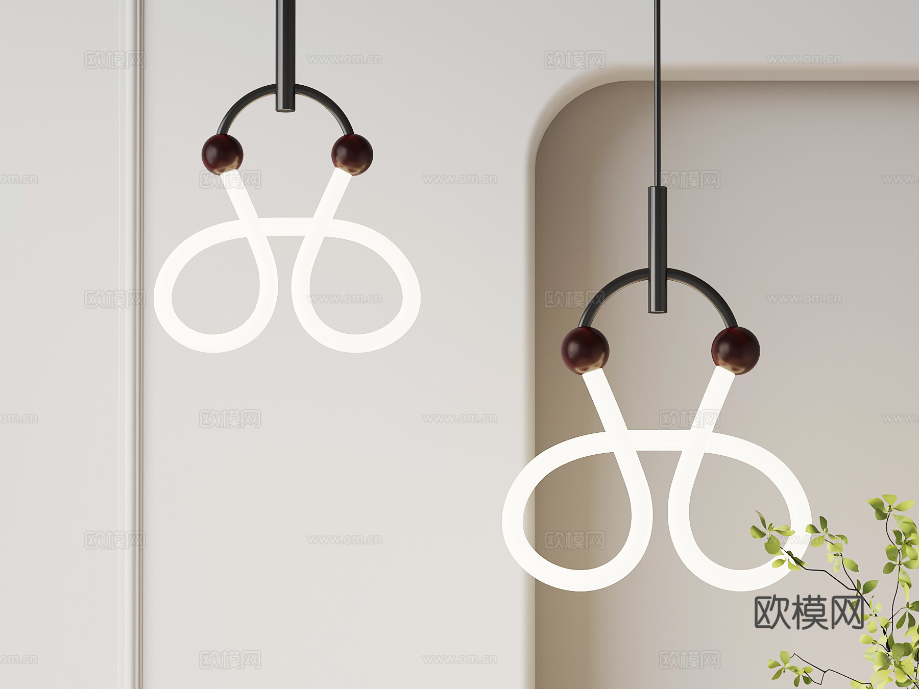 现代意式吊灯su模型