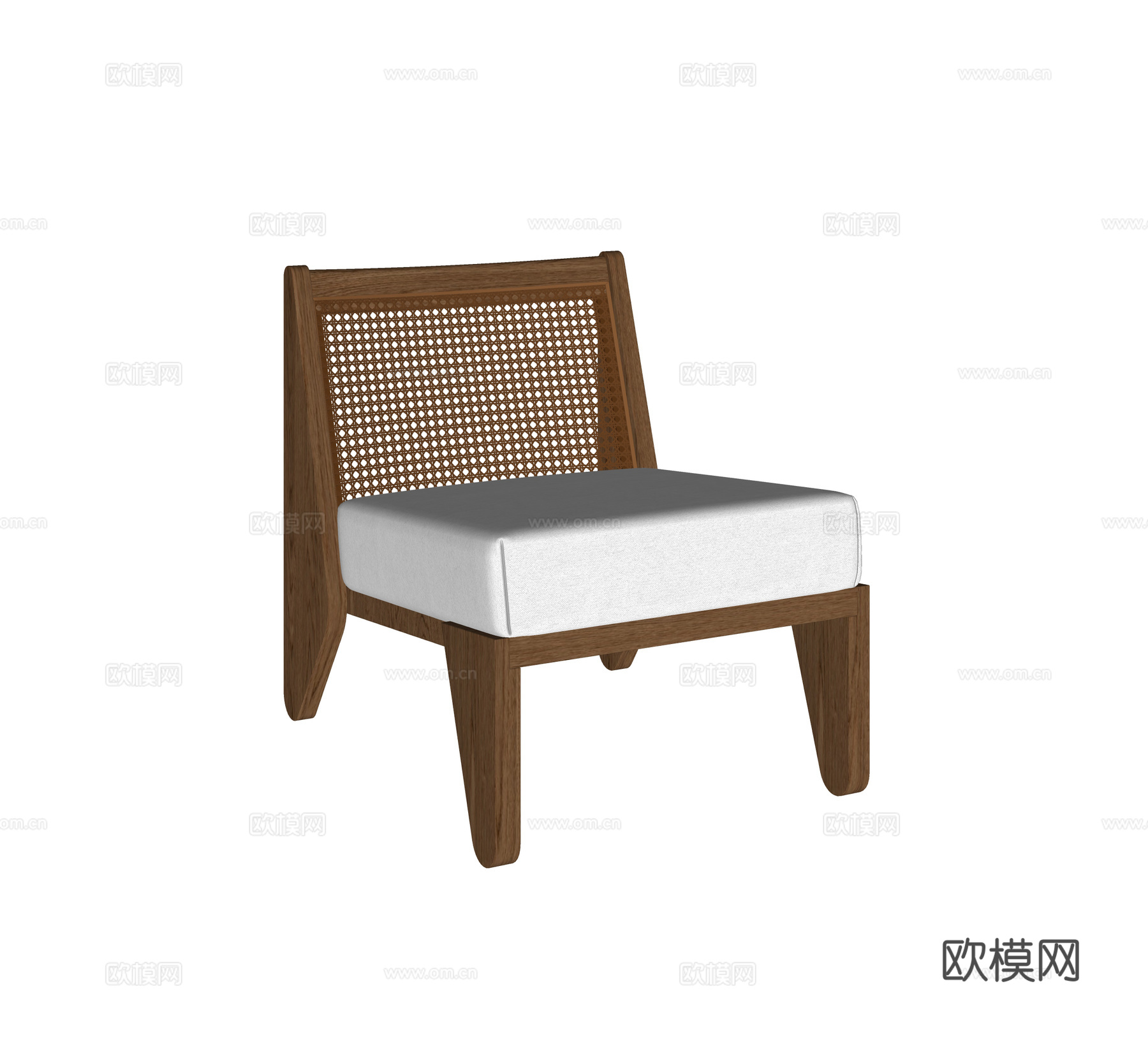 侘寂中古休闲椅su模型