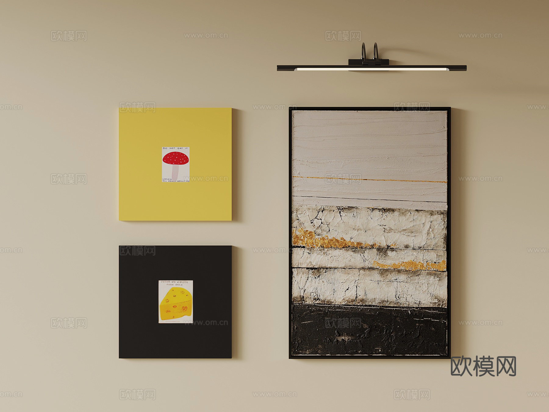 现代挂画 客厅装饰画su模型