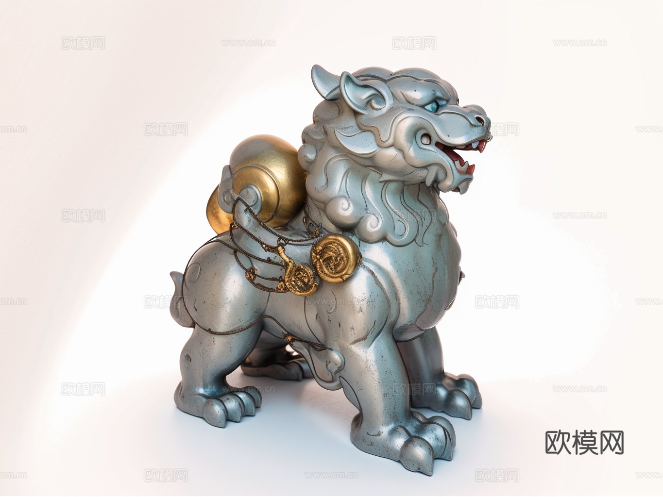 石麒麟雕塑su模型