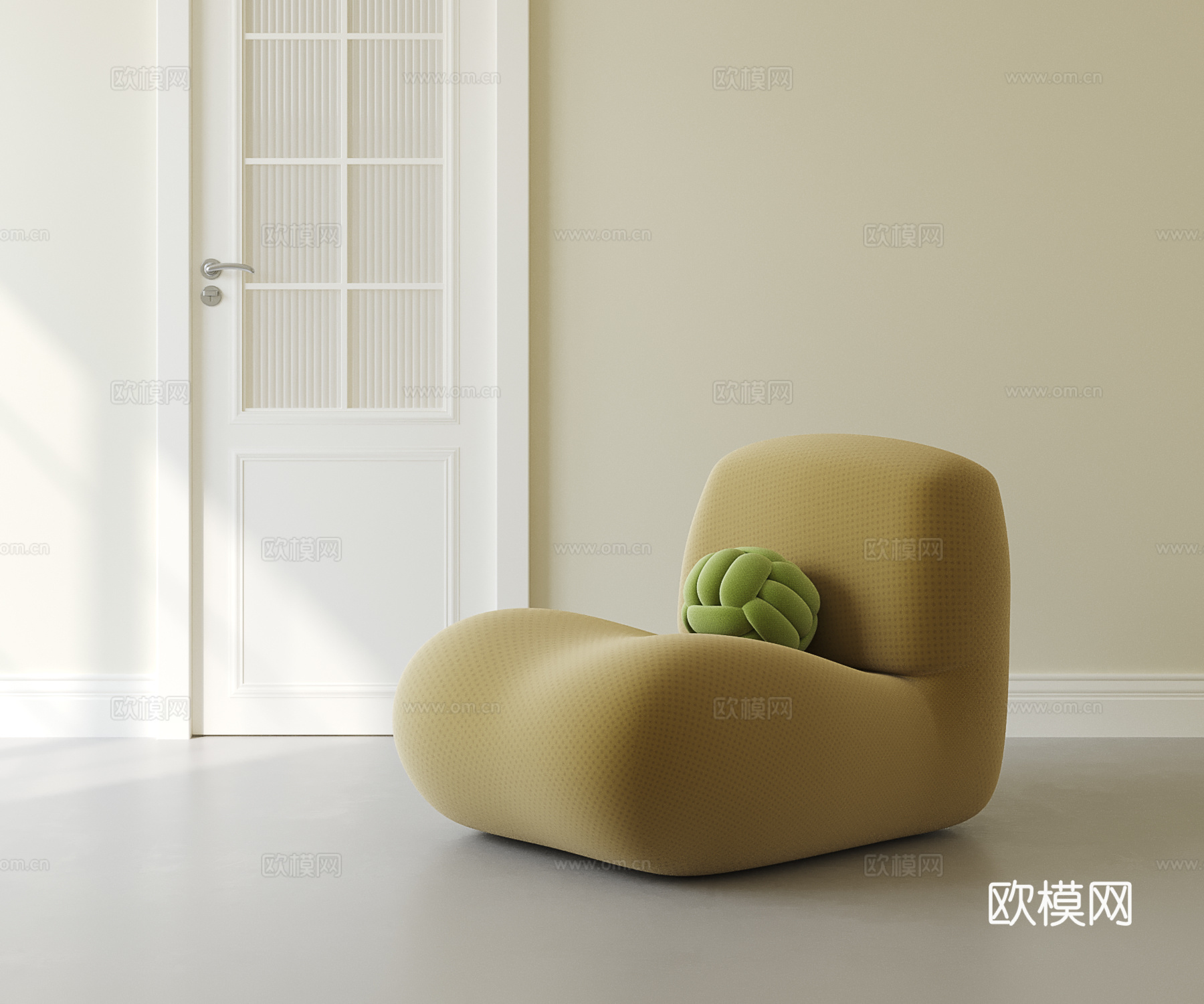 现代奶油懒人沙发su模型