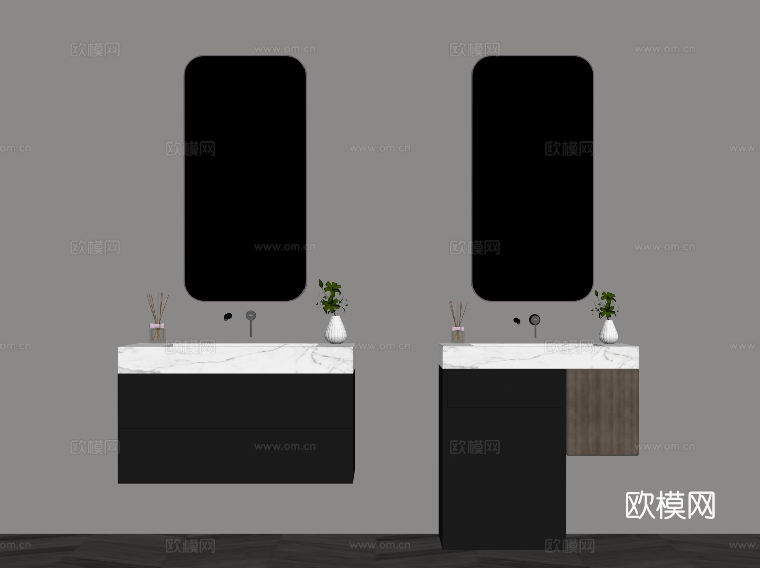 现代浴室柜su模型