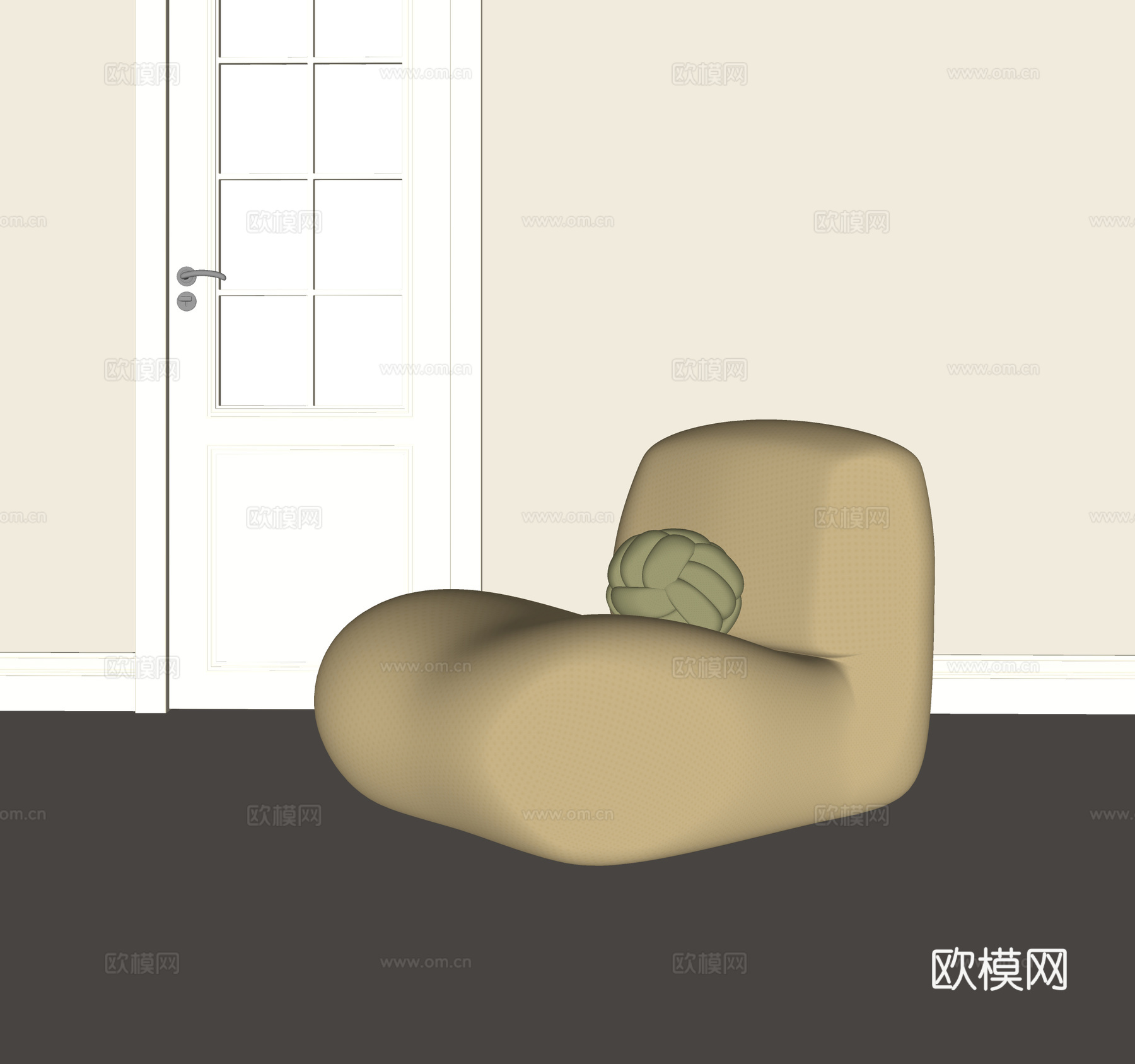 现代奶油懒人沙发su模型