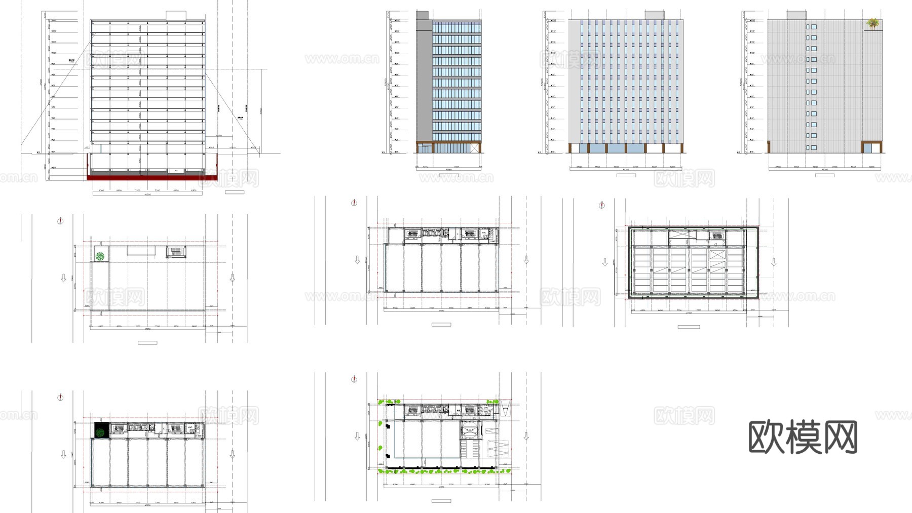 写字楼建筑图纸cad施工图