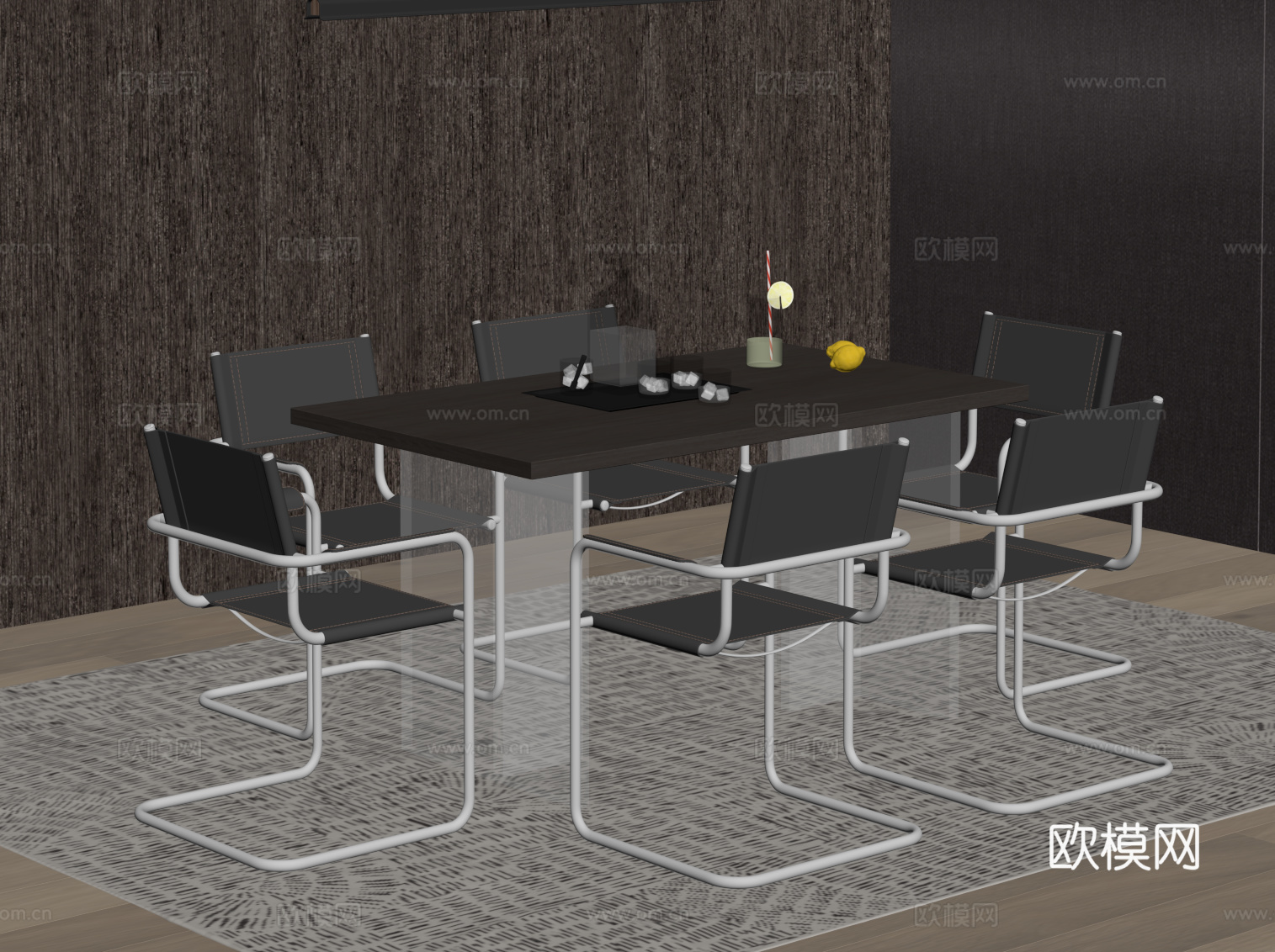 现代餐桌椅su模型