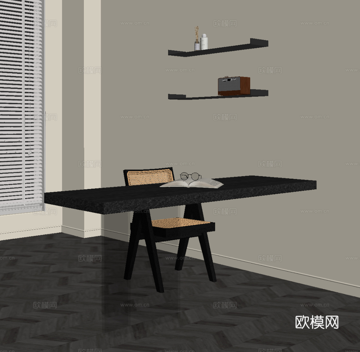 现代创意书桌su模型