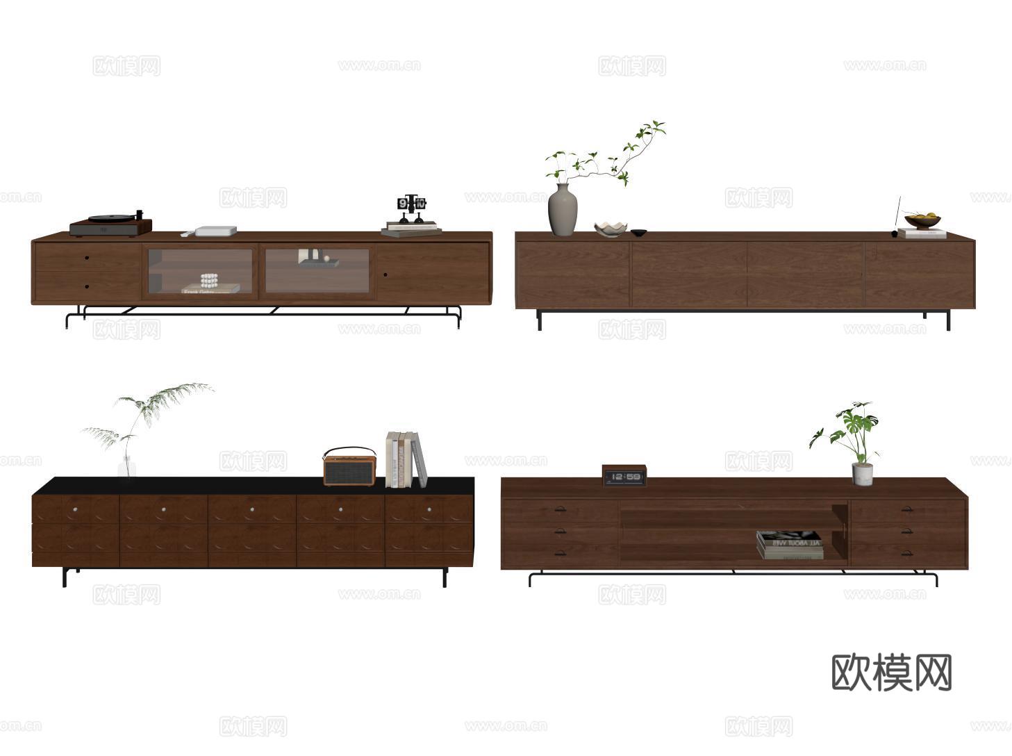 中古成品电视柜su模型