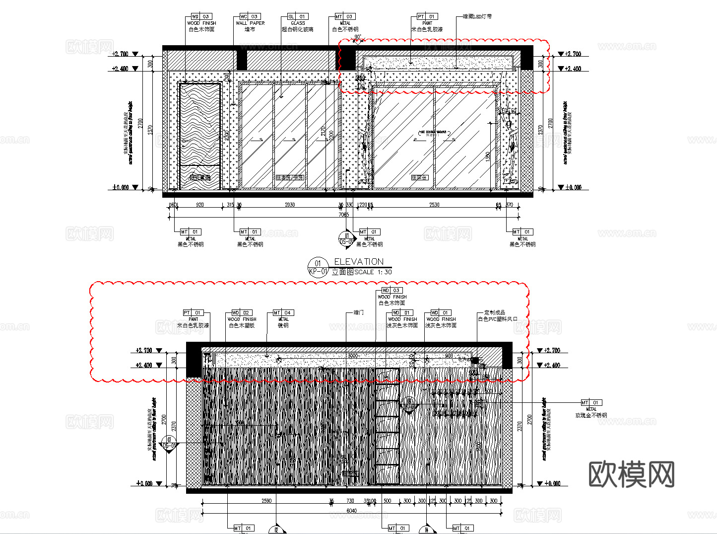 10套现代简约轻奢极简样板间洋房别墅家装CAD施工图附效果图cad施工图