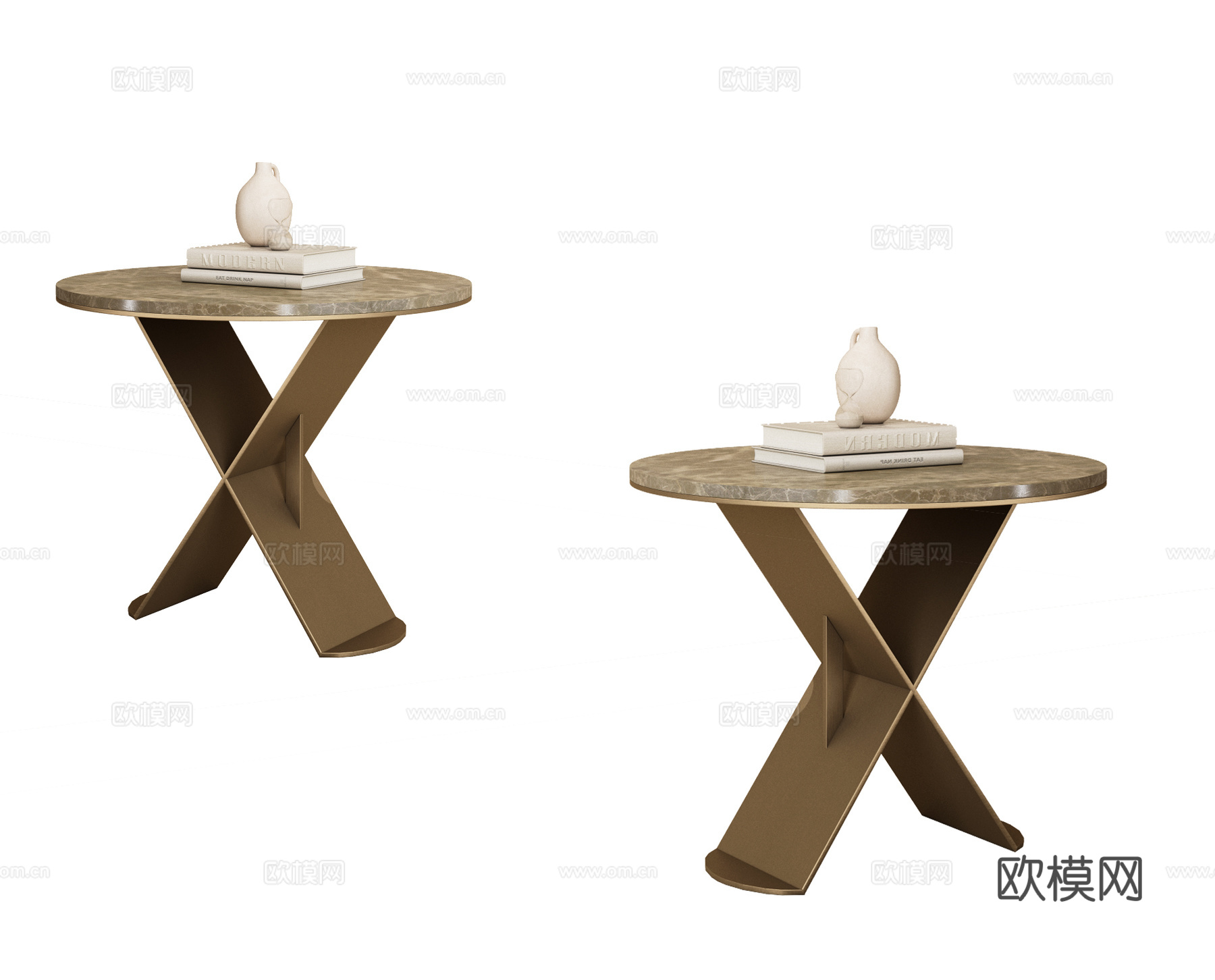 现代金属边几 圆几 角几 茶几 几类su模型