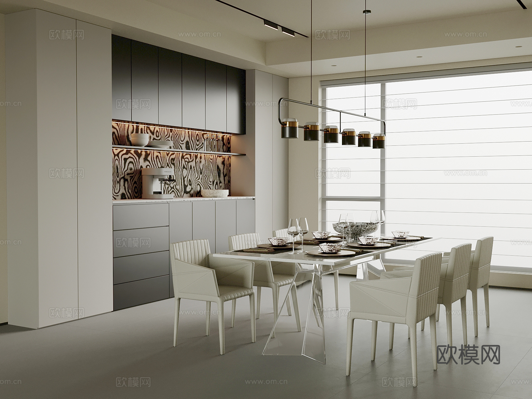 现代餐厅su模型