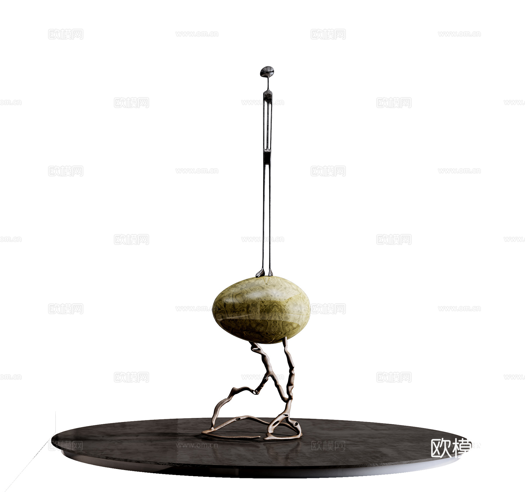 现代雕塑摆件3d模型下载（渲染图2）